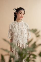 WTP Ruffle Homewear Set in Cream (Ready Shipment 18-28 February 2025)