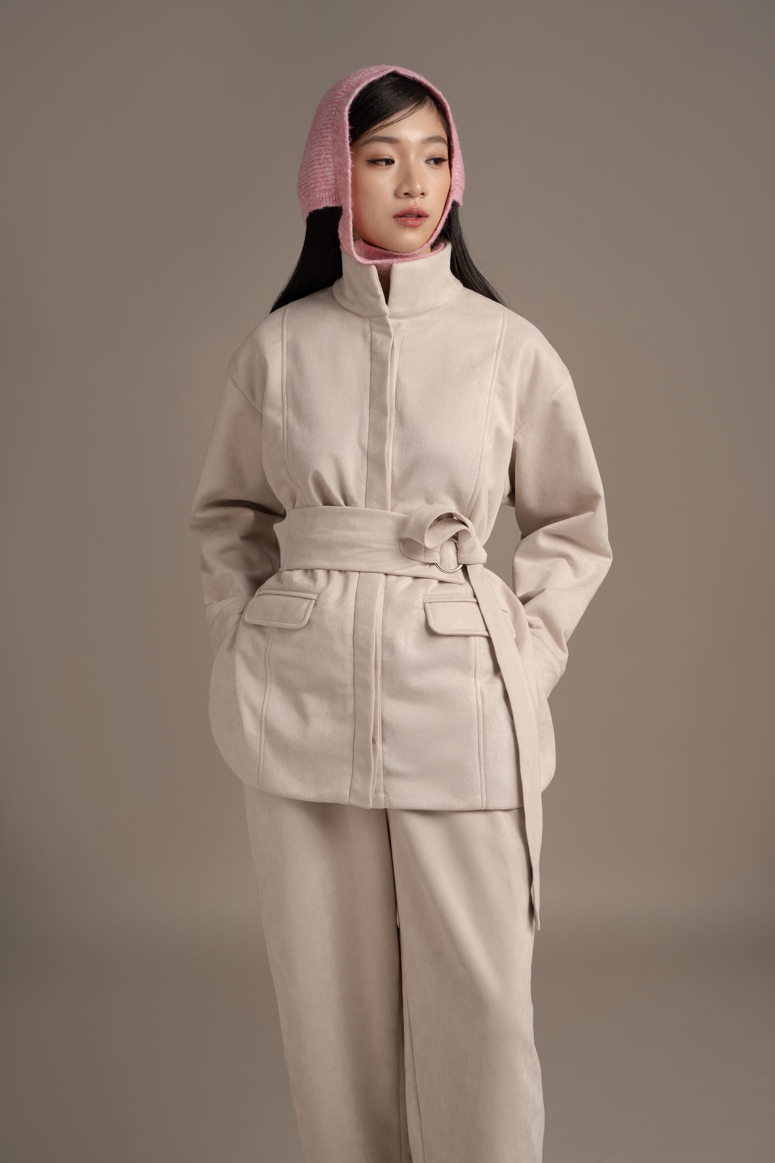 THC Suede Jacket In Winter Fog