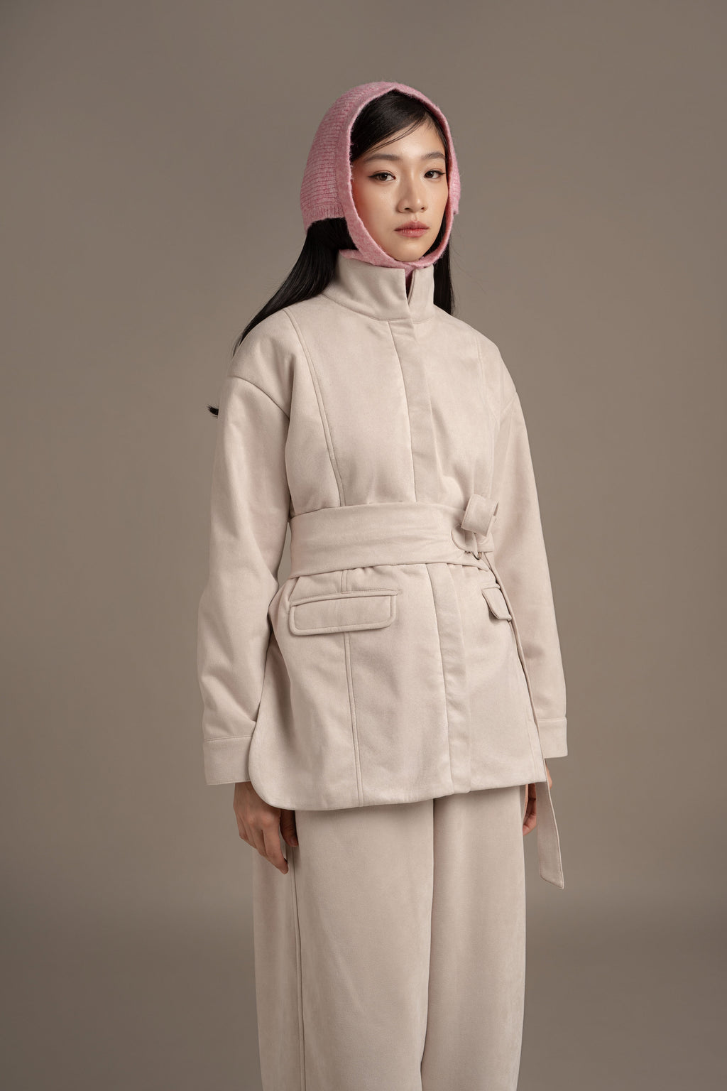 THC Suede Jacket In Winter Fog