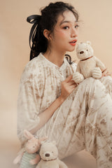 WTP Ruffle Homewear Set in Cream (Ready Shipment 18-28 February 2025)