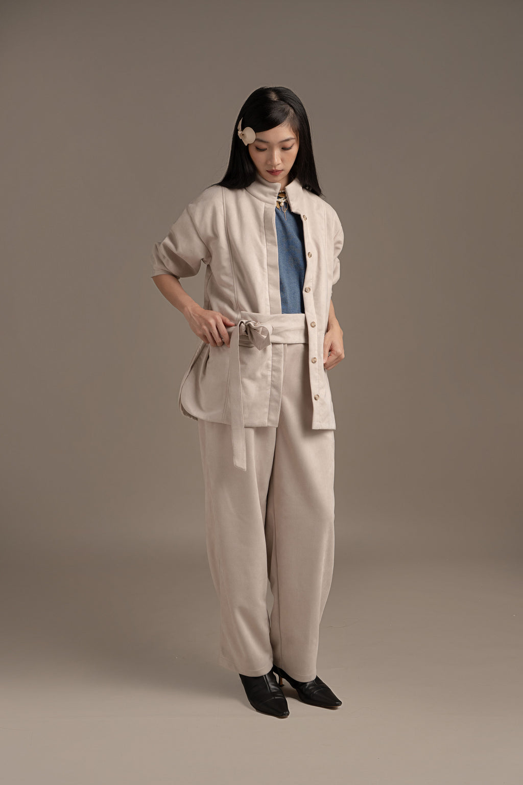 THC Suede Jacket In Winter Fog