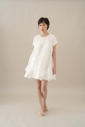 MM Bloom Embroidery Mini Dress in Buttermilk