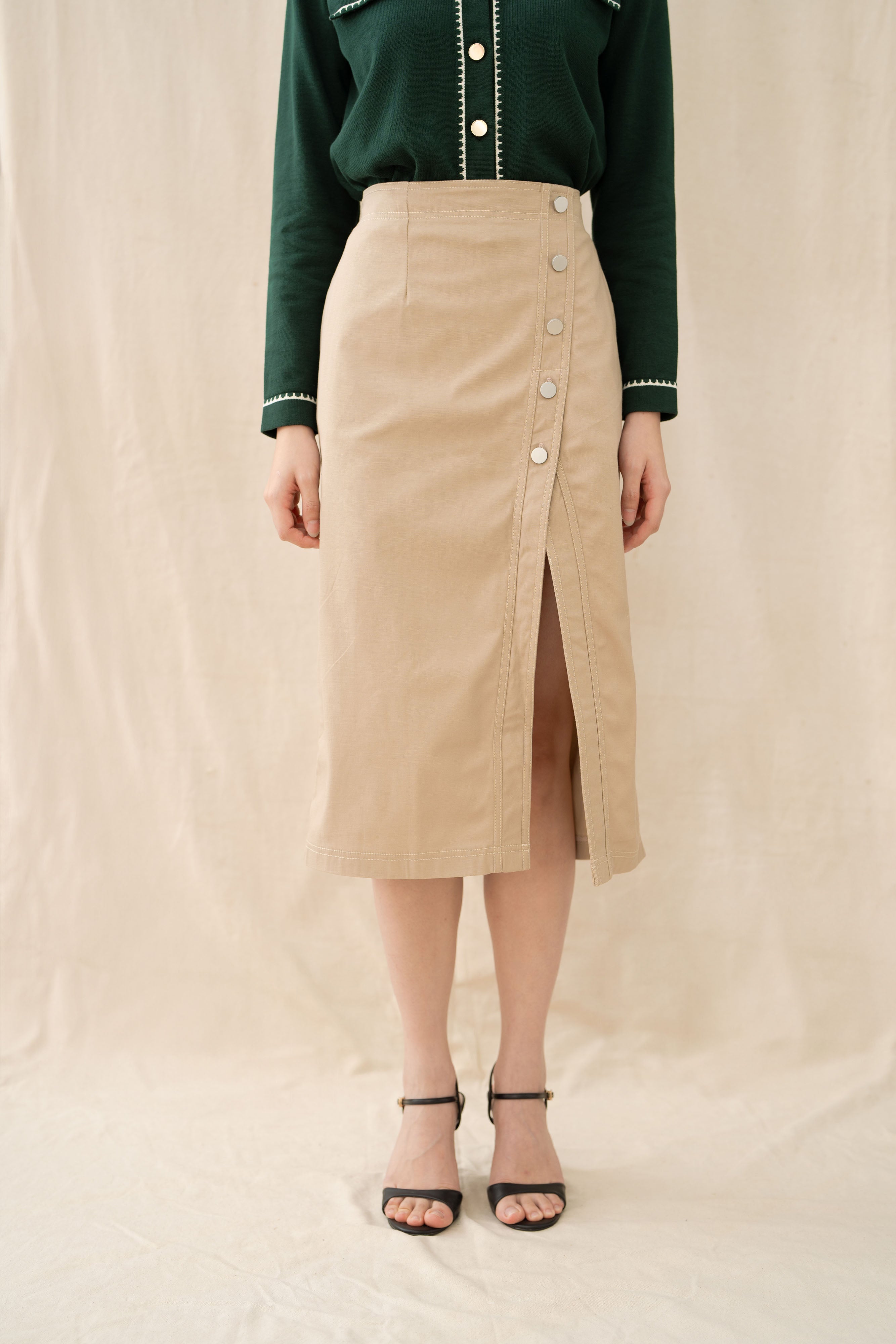 Essence Button Skirt