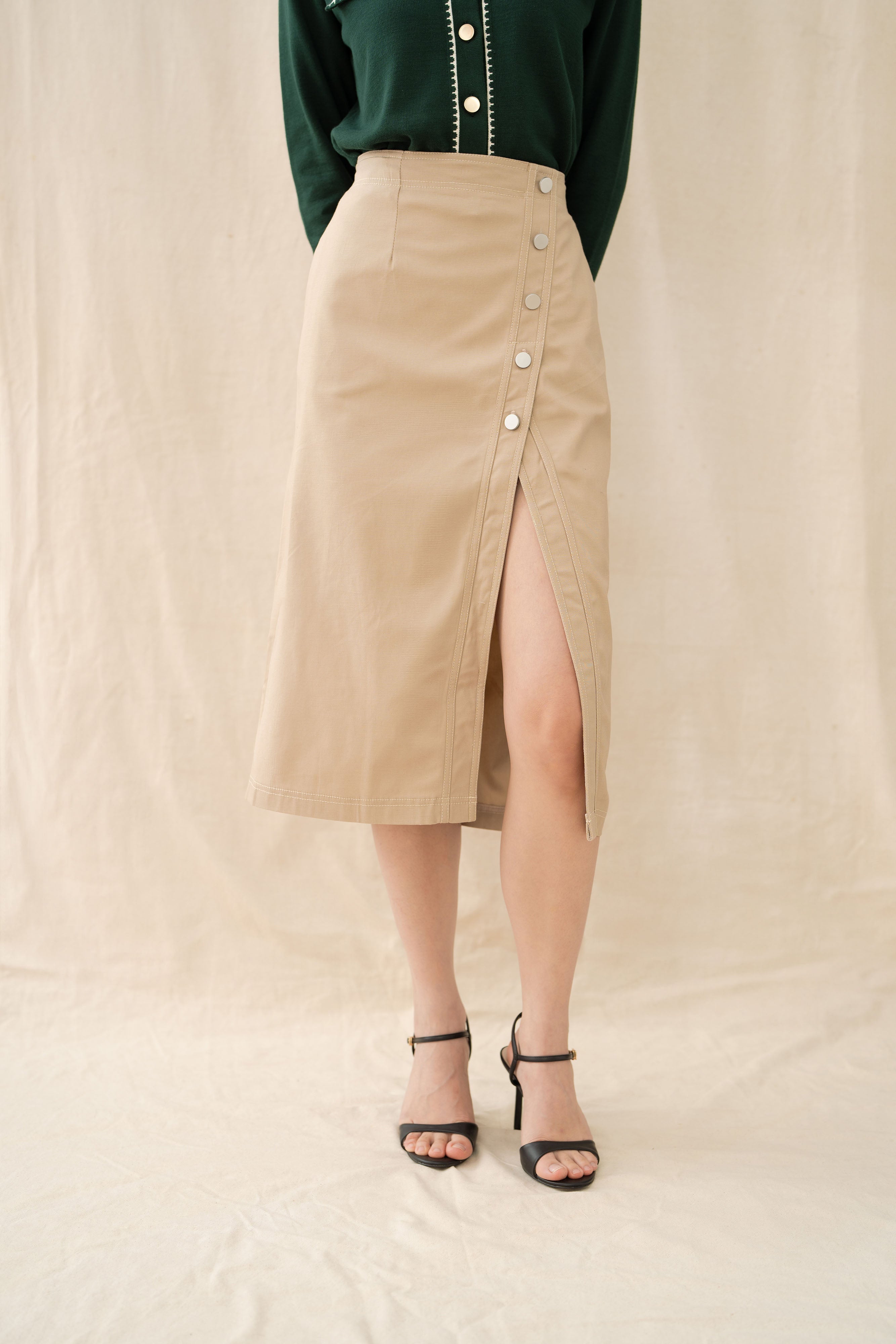 Essence Button Skirt