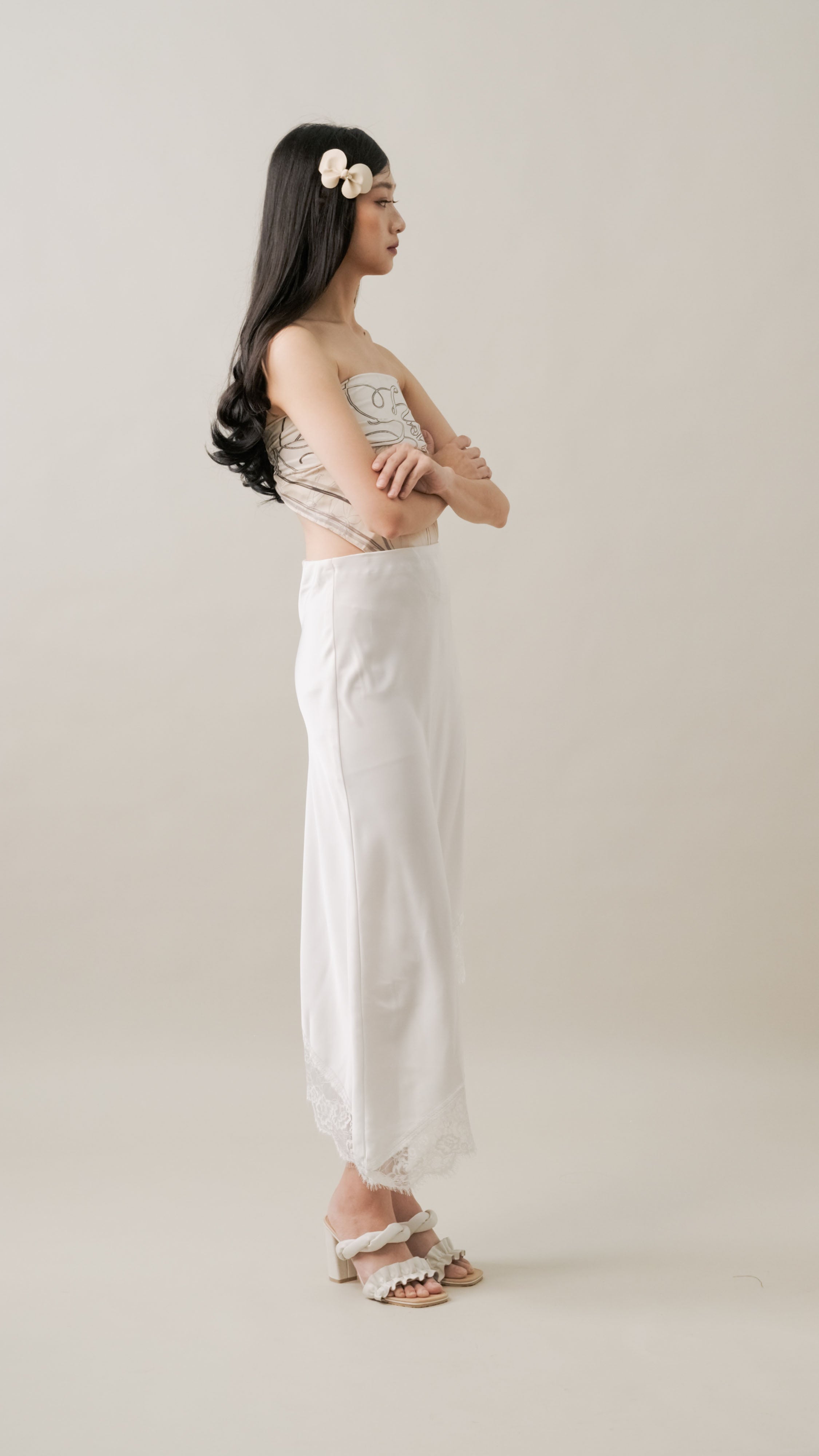 Cinderella Lacey Skirt In Buttermilk