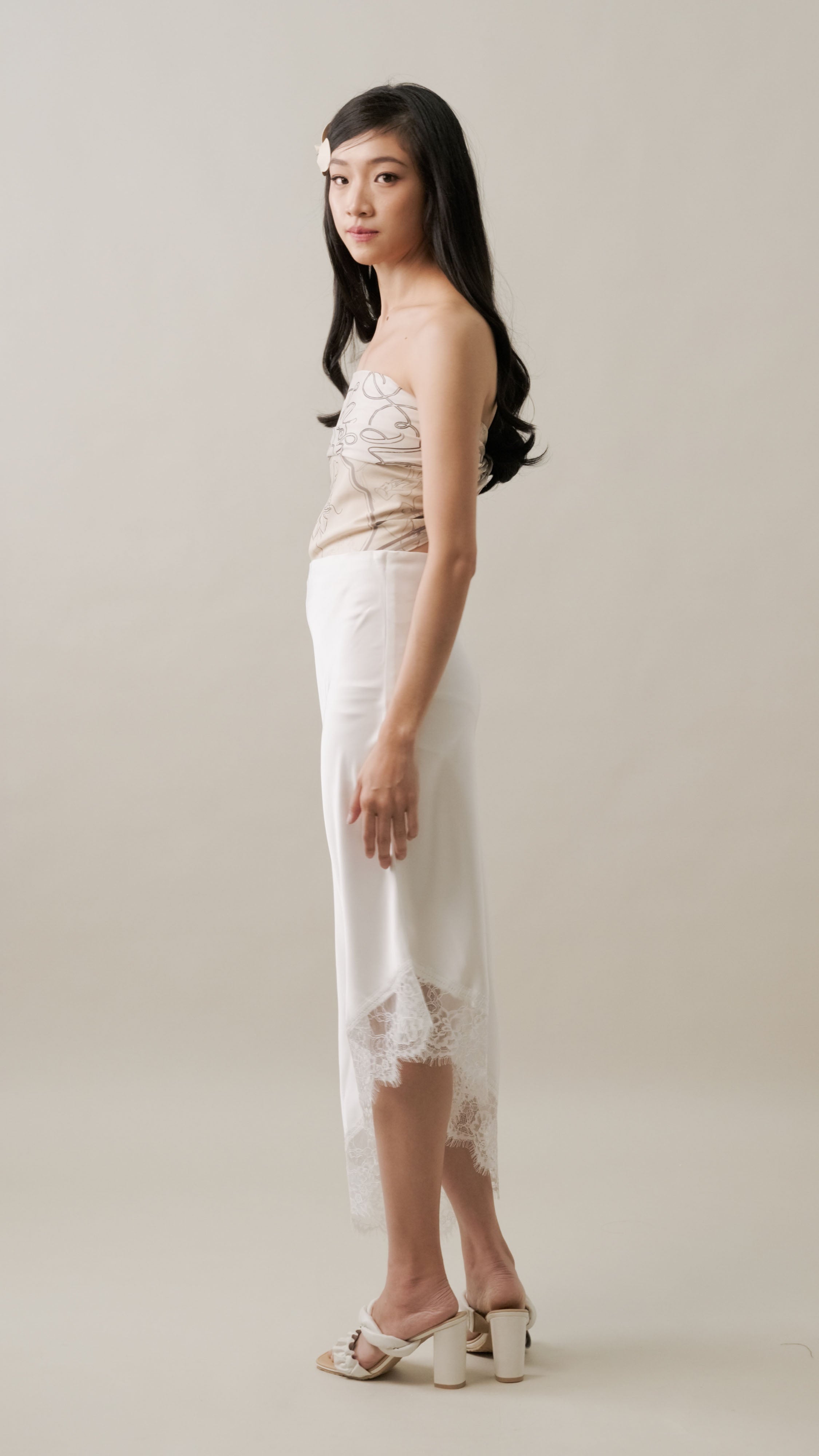 Cinderella Lacey Skirt In Buttermilk