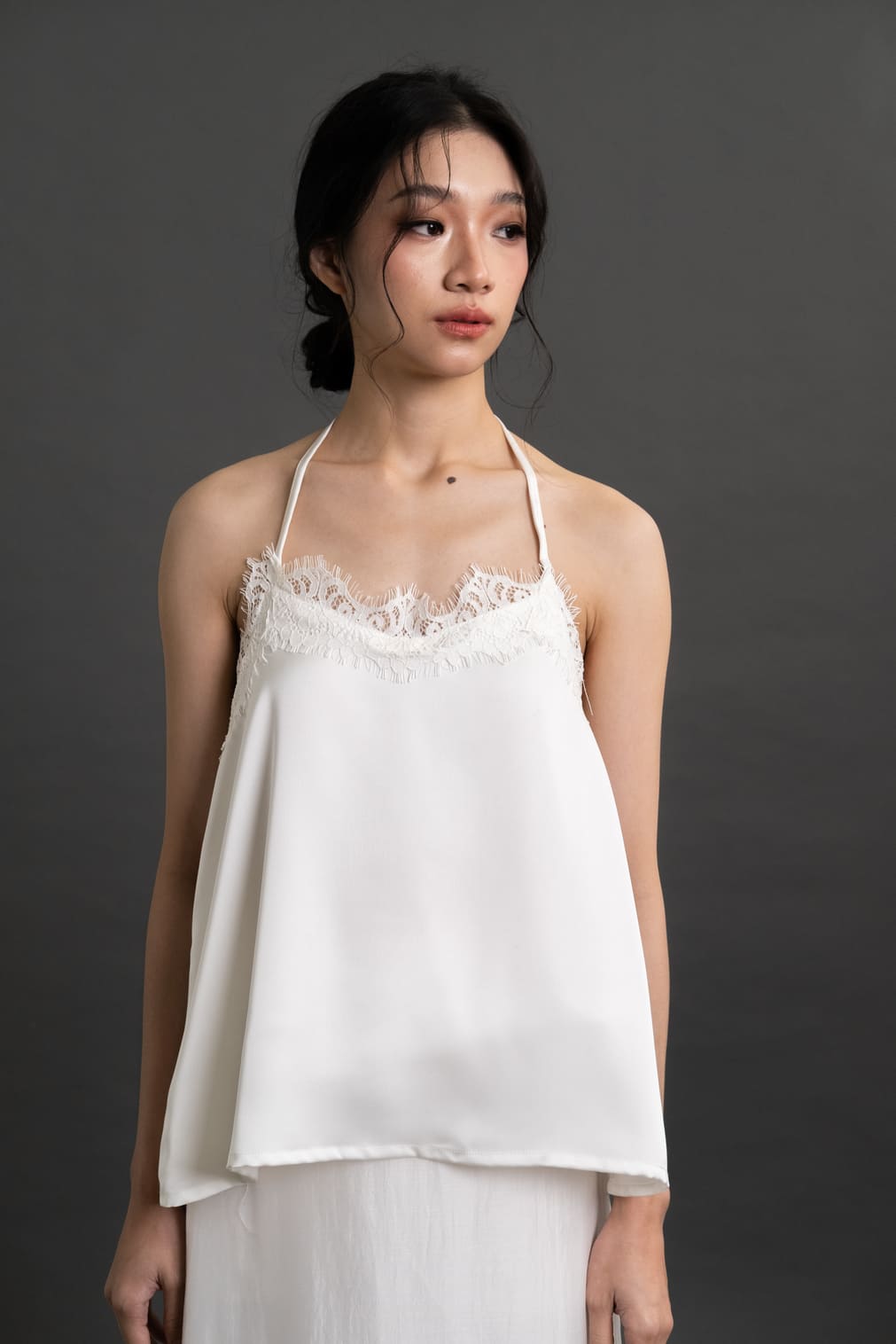 DA Lace Letter Top in Buttermilk