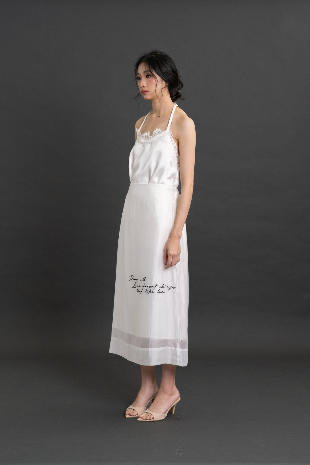 DA Letter Skirt in Buttermilk