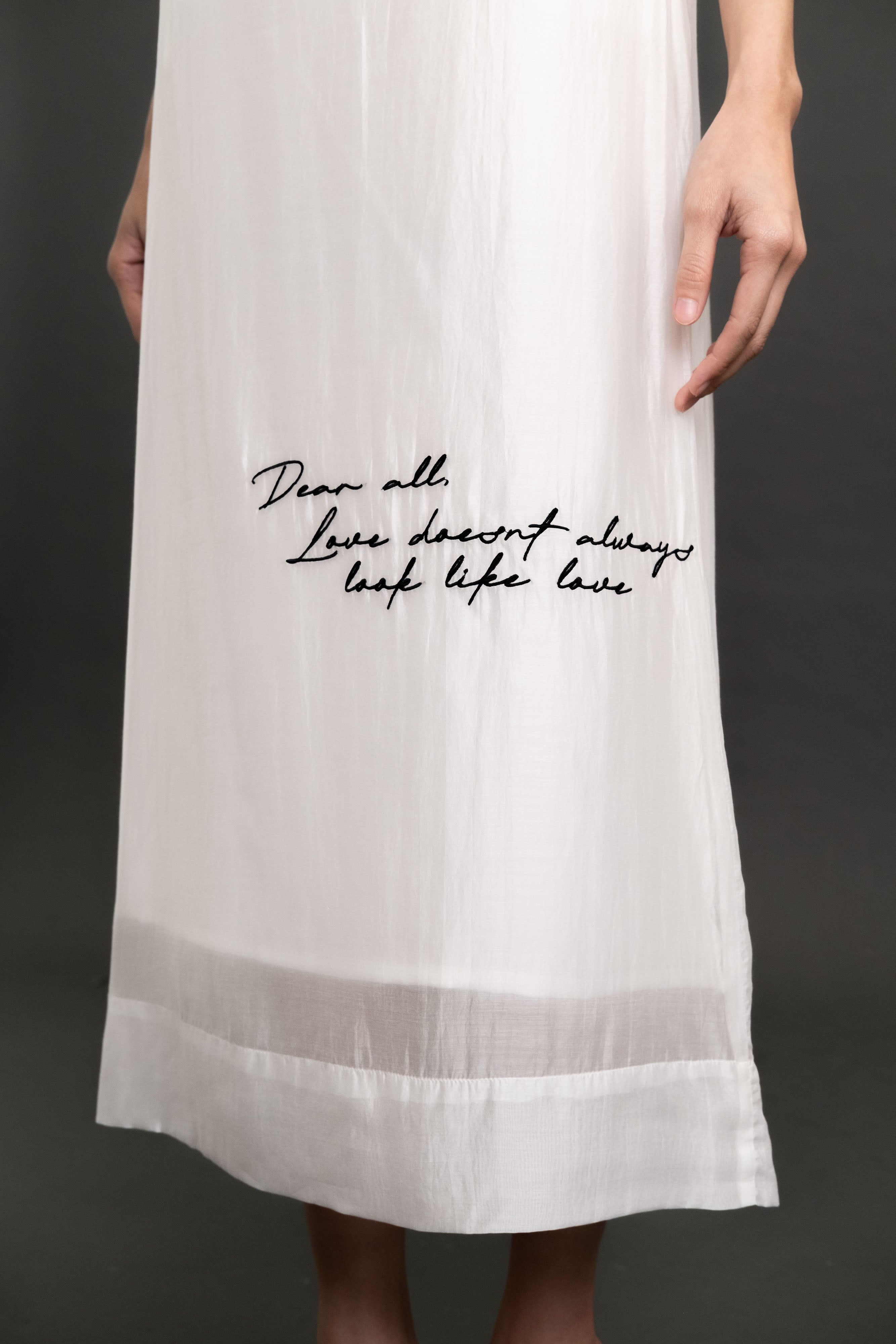 DA Letter Skirt in Buttermilk