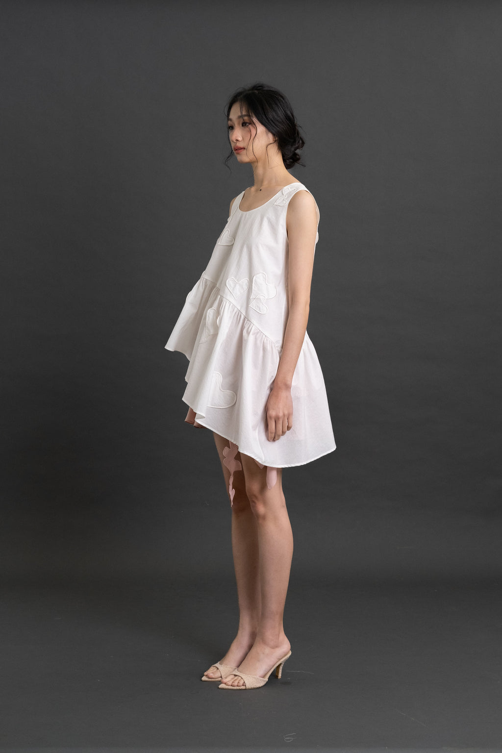 DA Hearts Sleeveless Top in Buttermilk