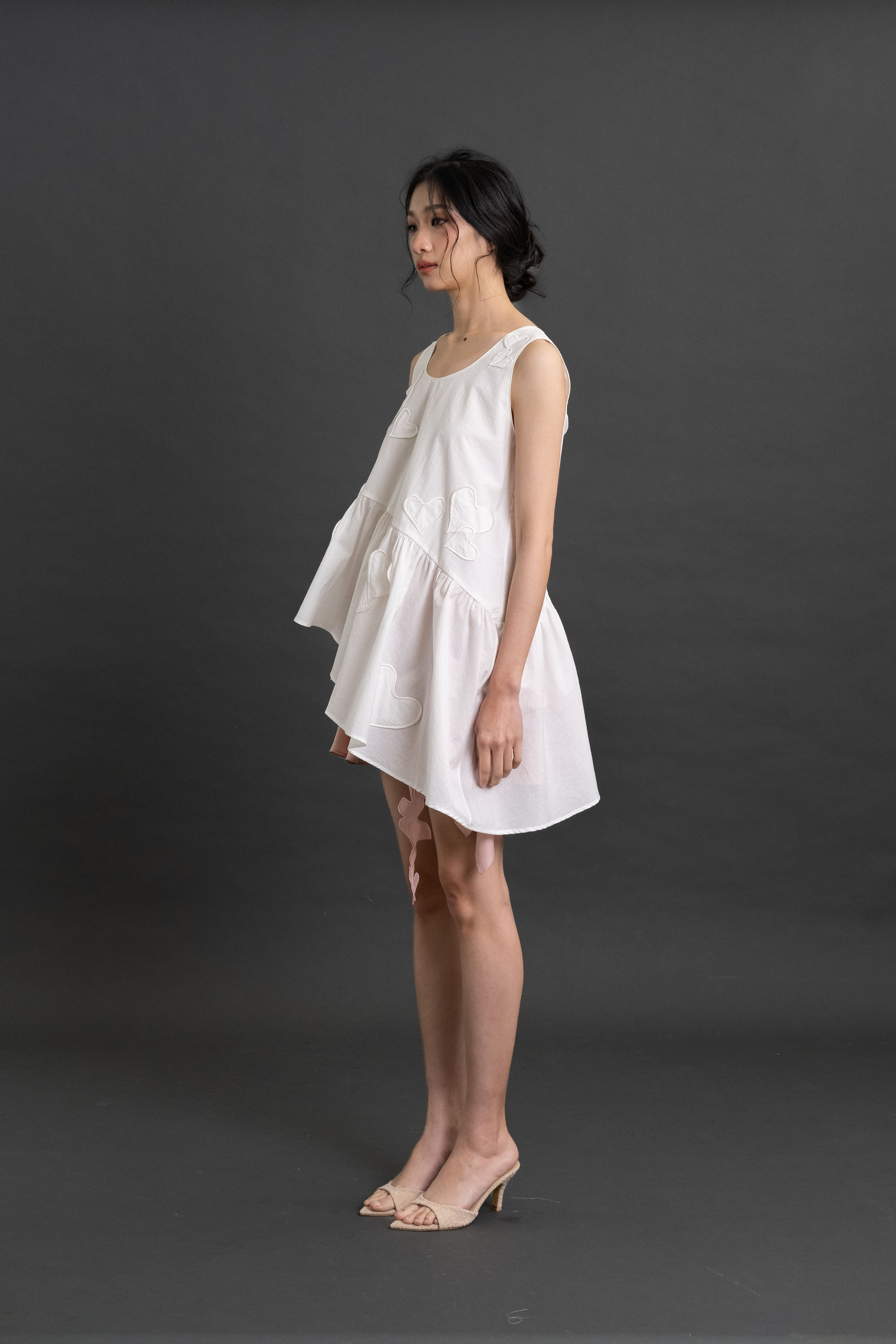 DA Hearts Sleeveless Top in Buttermilk