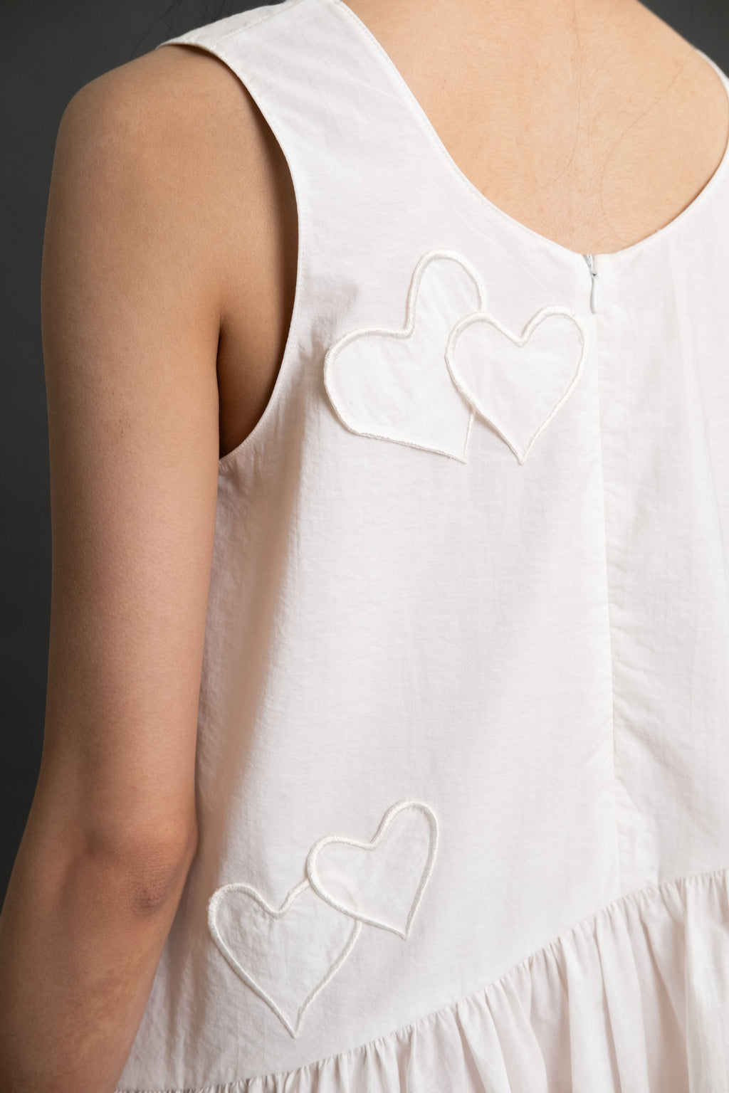 DA Hearts Sleeveless Top in Buttermilk