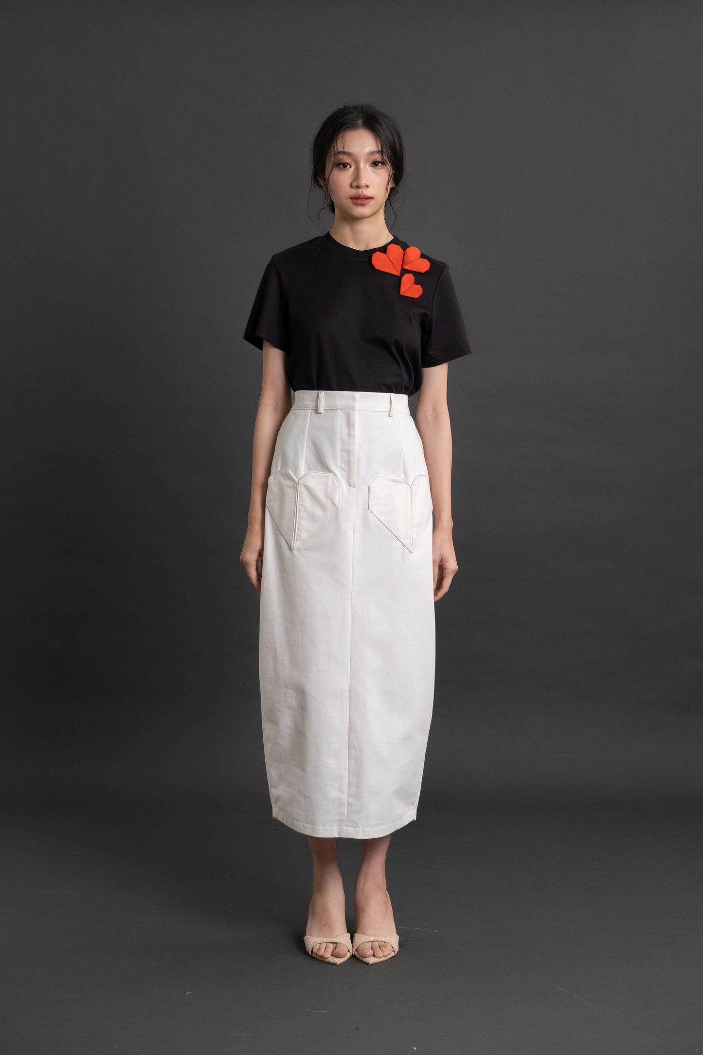DA Origami Pocket Skirt in Buttermilk