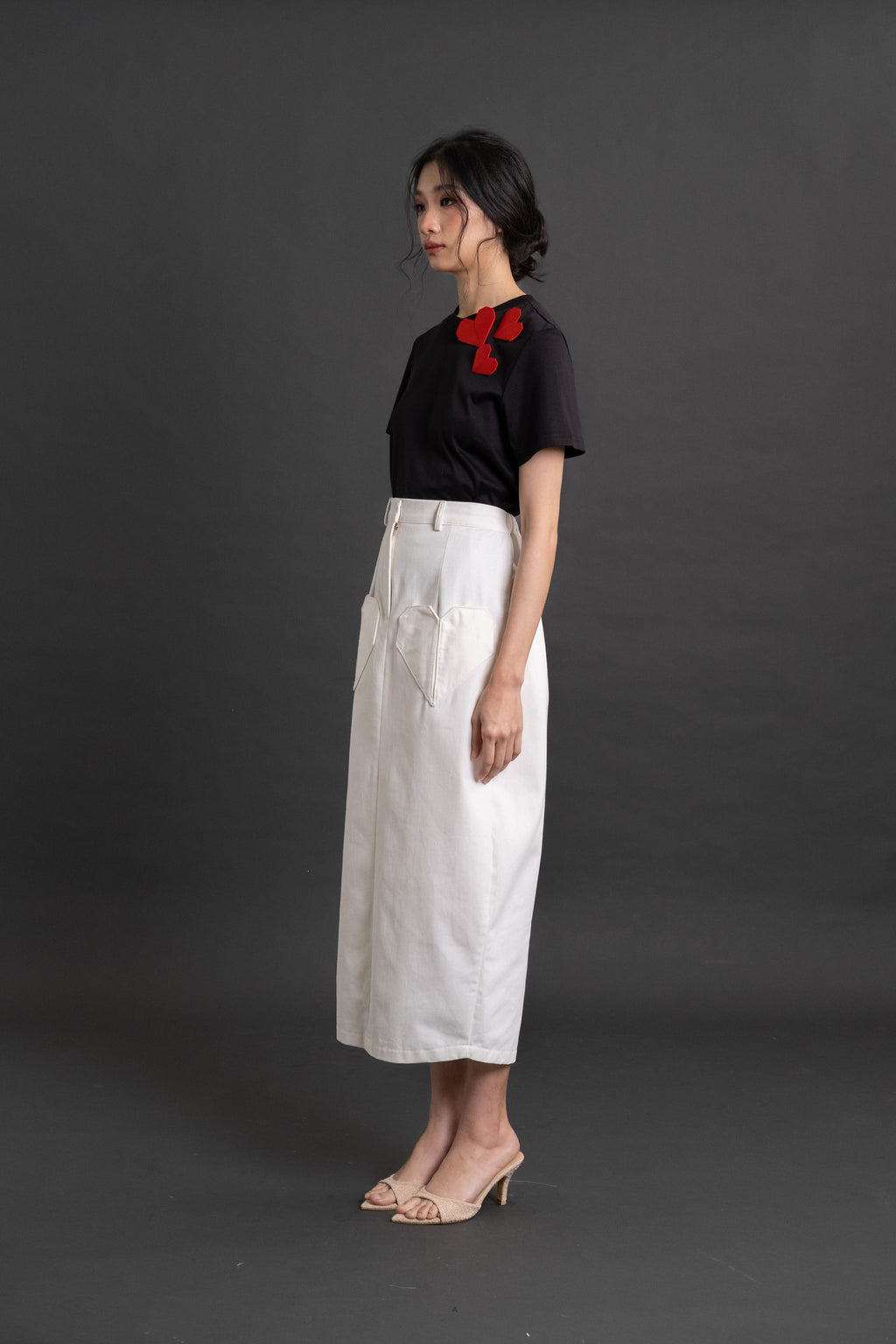 DA Origami Pocket Skirt in Buttermilk