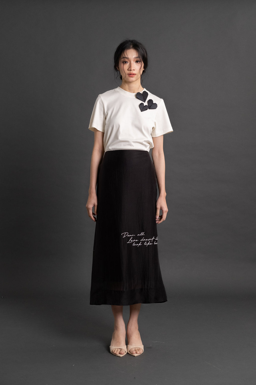 DA Letter Skirt in Licorice