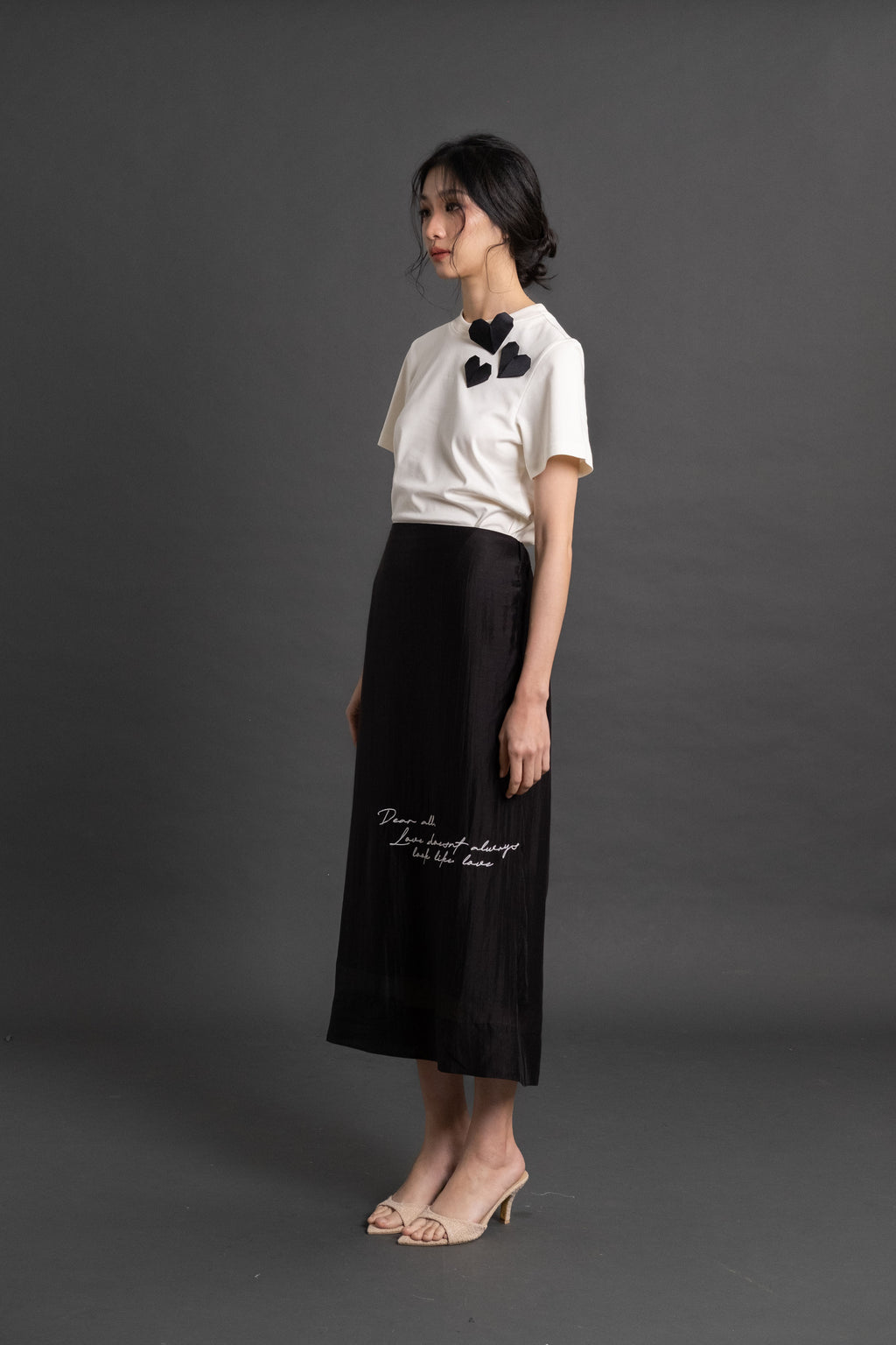 DA Letter Skirt in Licorice
