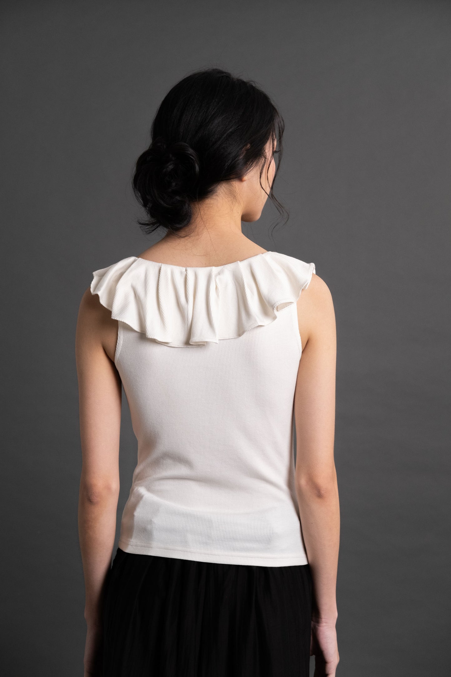 DA Ruffle Fitted Top in Buttermilk