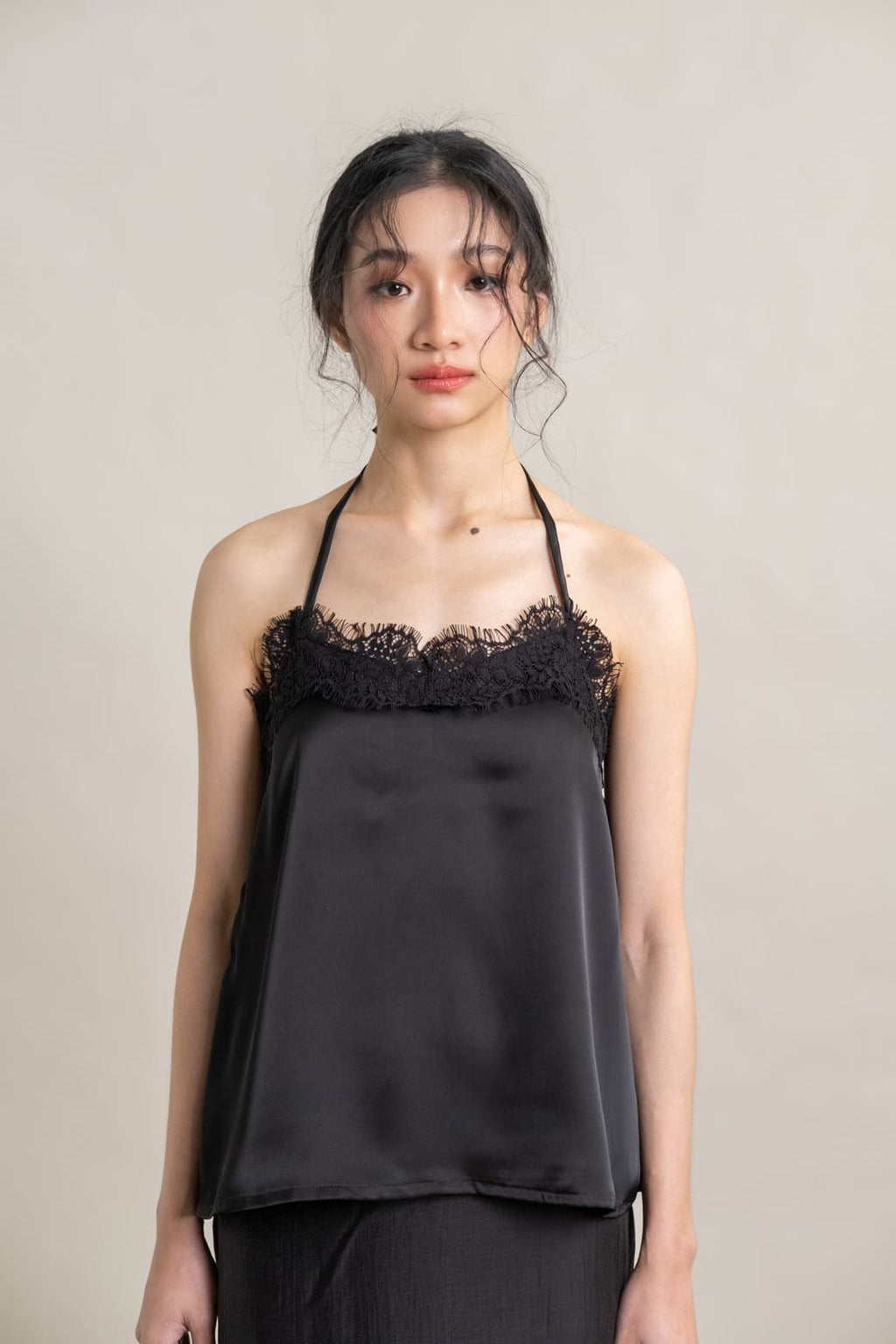 DA Lace Letter Top in Licorice