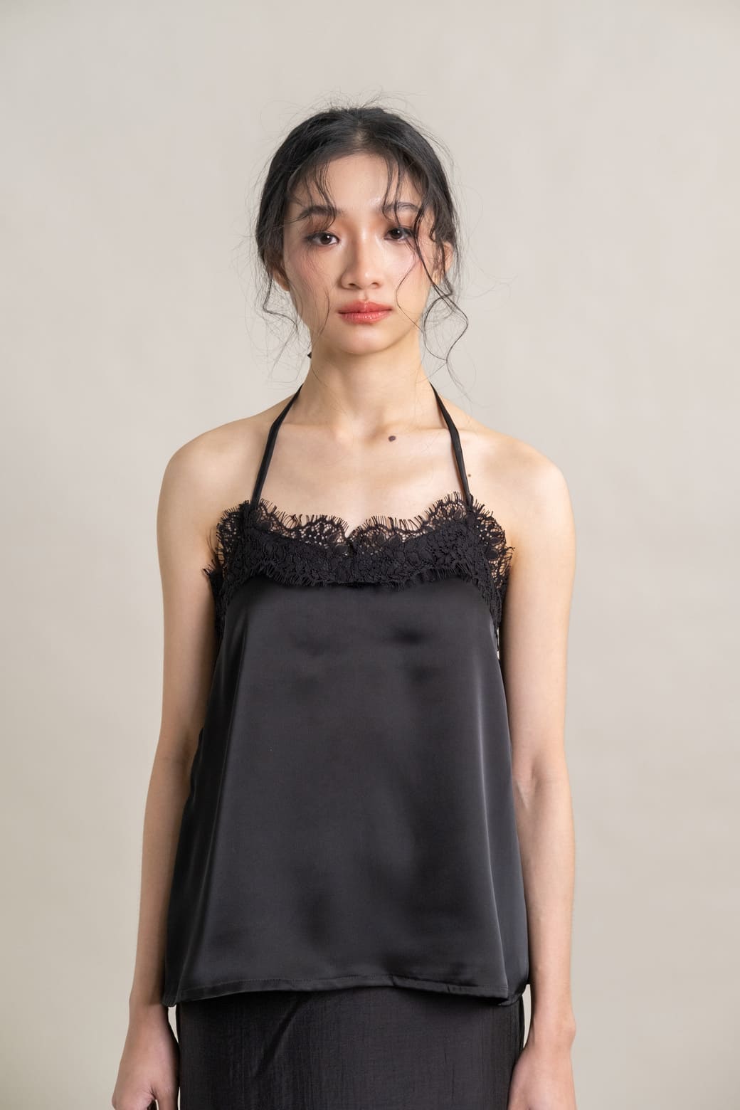 DA Lace Letter Top in Licorice