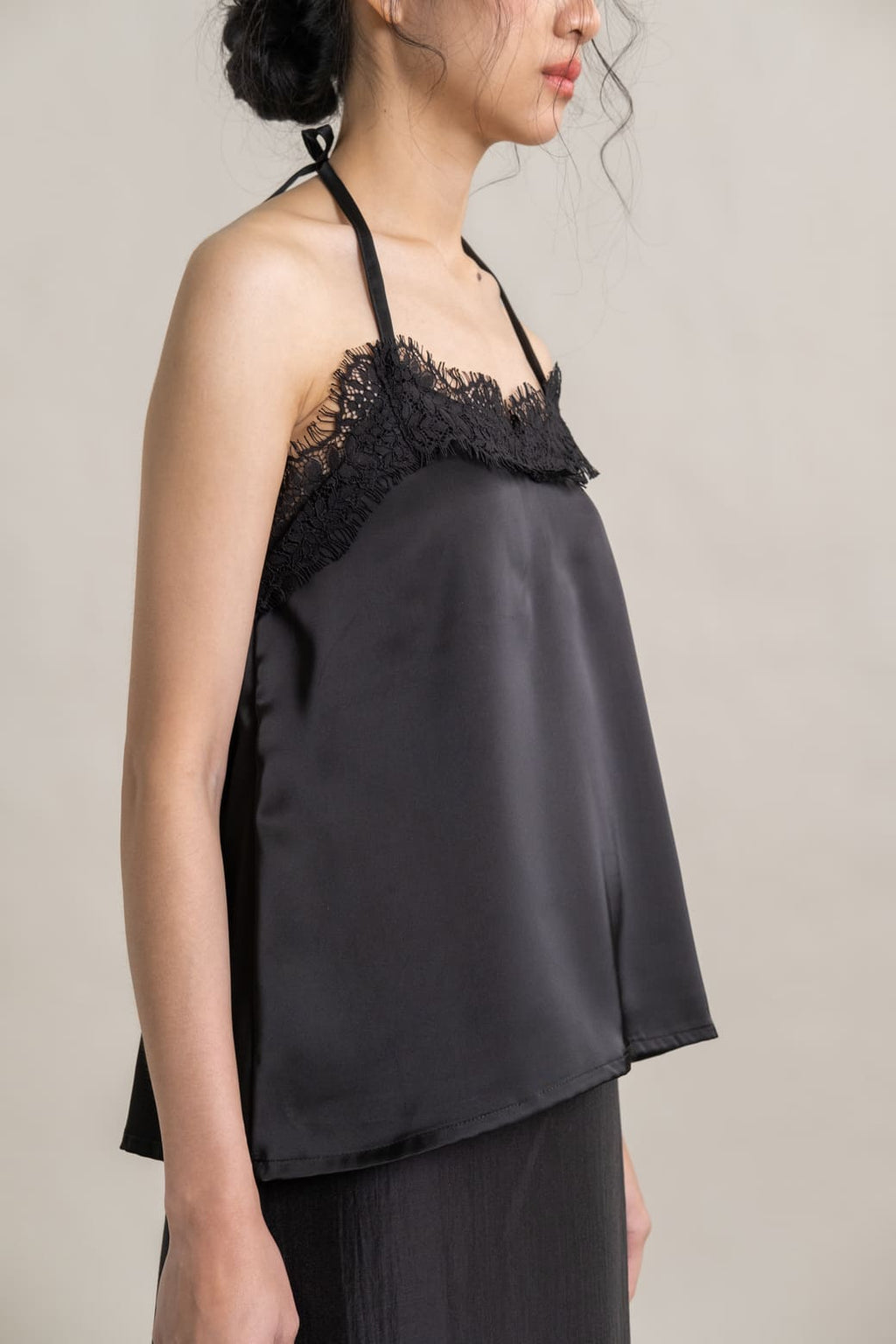 DA Lace Letter Top in Licorice