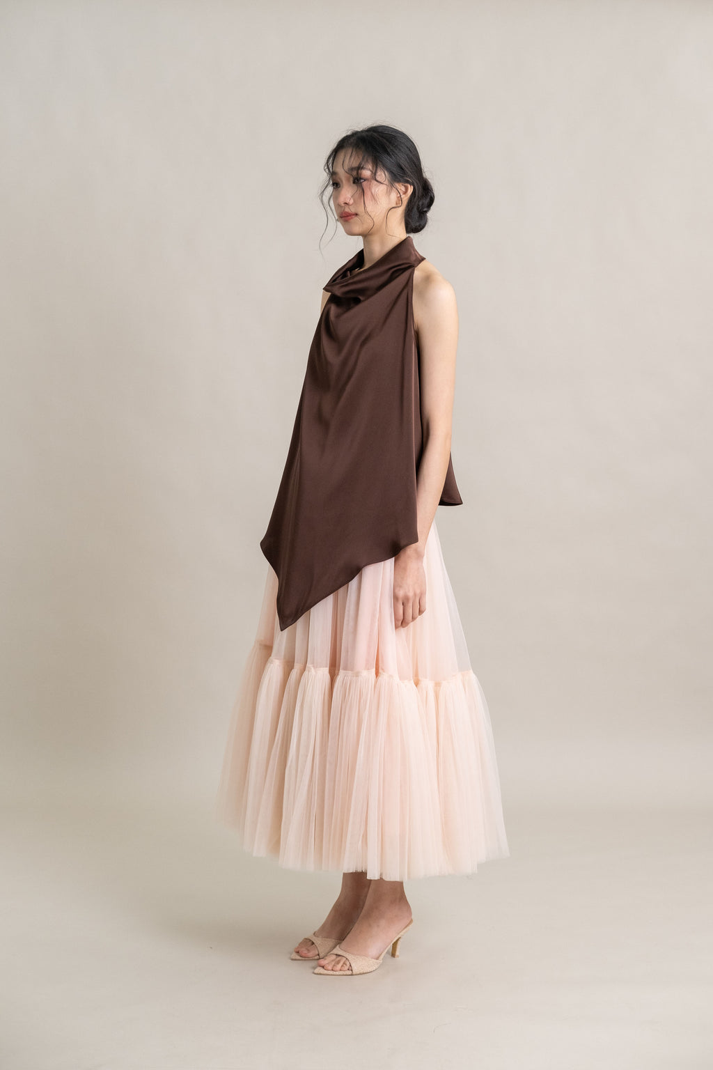 DA Silk Sleeveless Top in Espresso