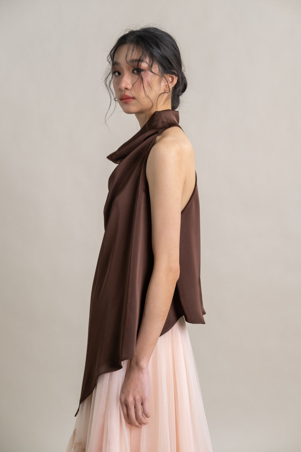 DA Silk Sleeveless Top in Espresso