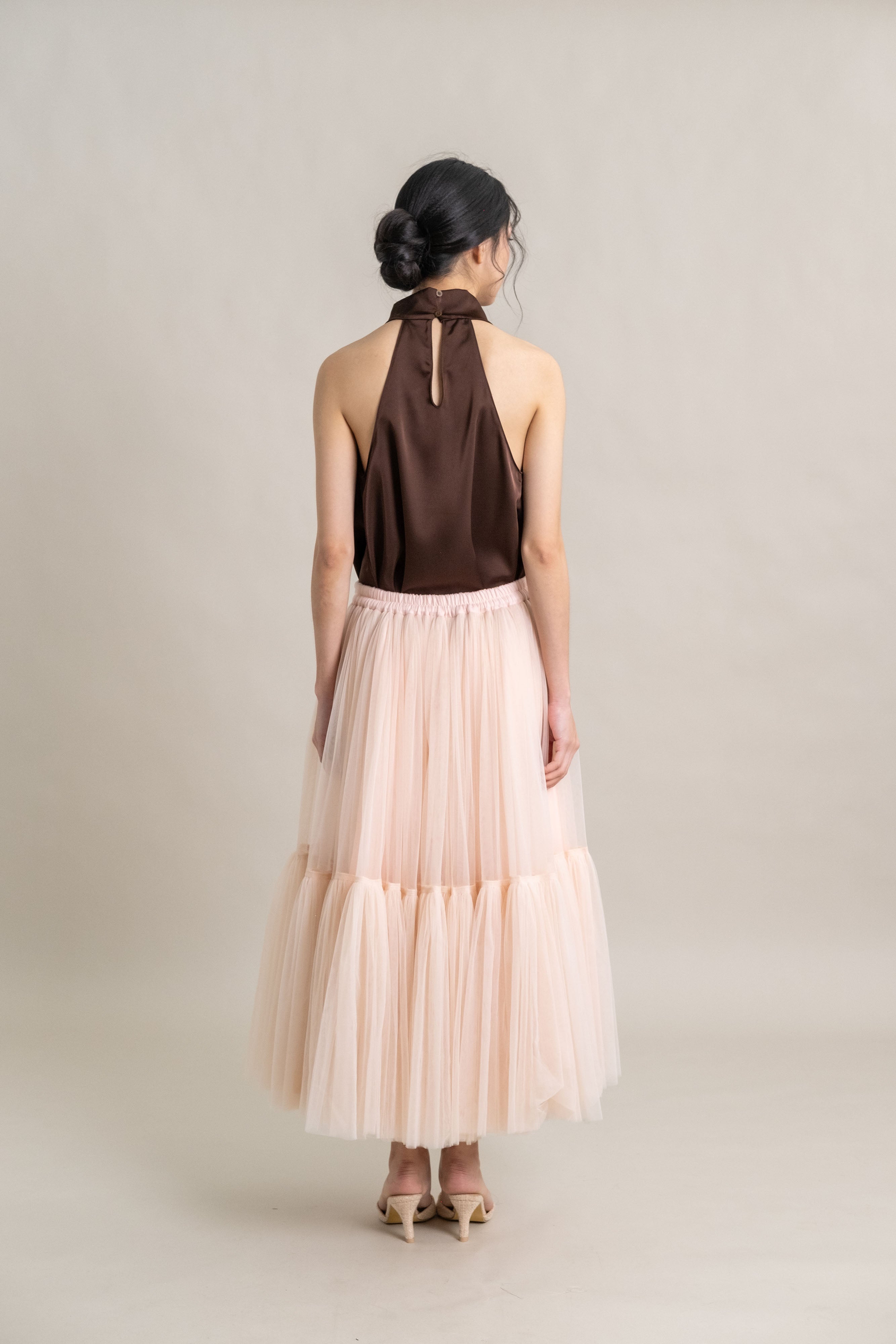 DA Silk Sleeveless Top in Espresso