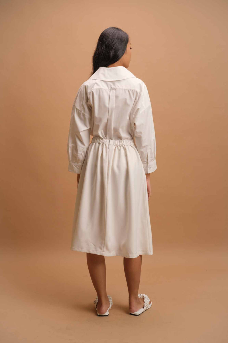 Plain & Plaid Pleated Skirt