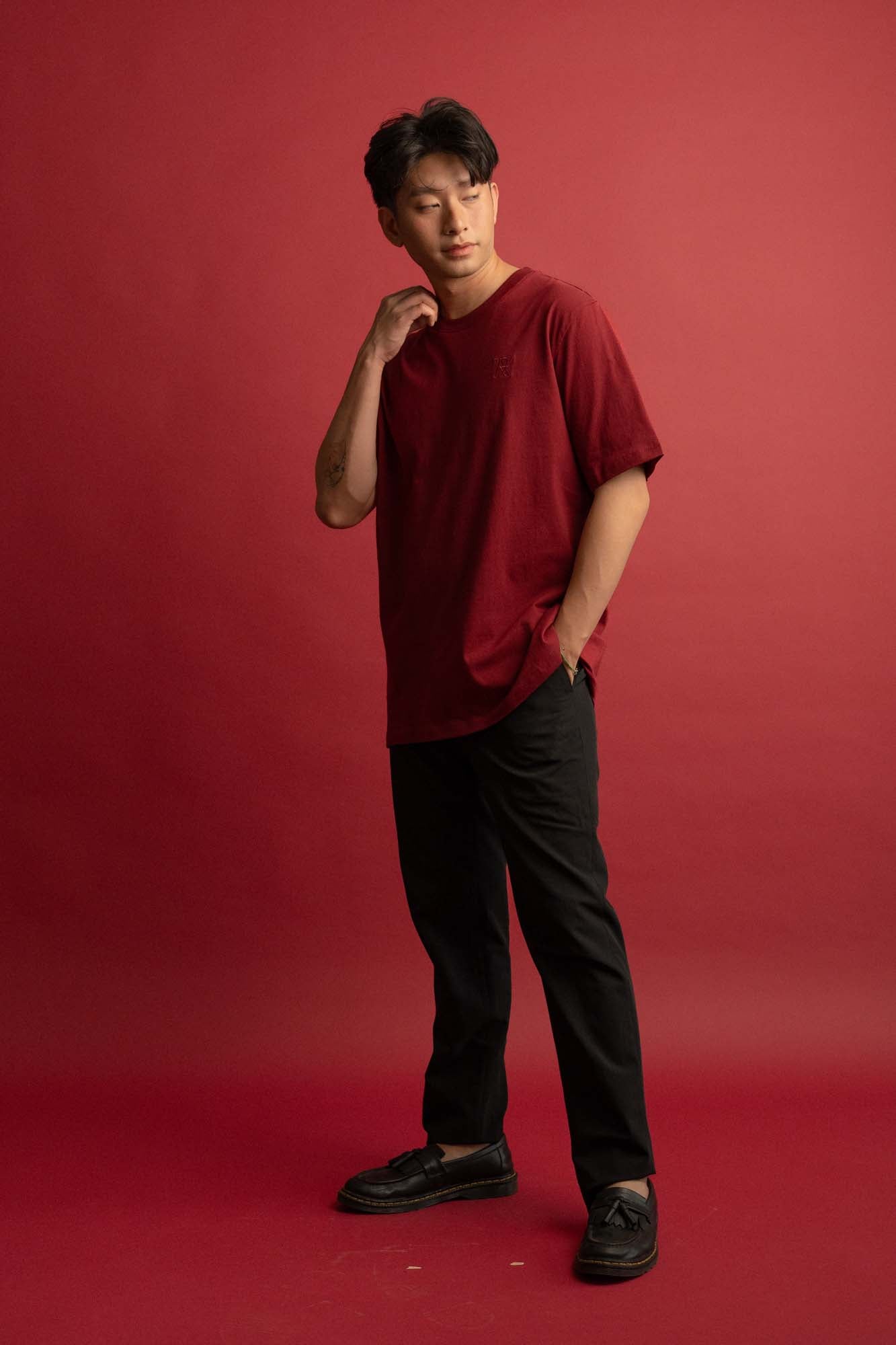 NVR Anagram T-shirt in Cherry