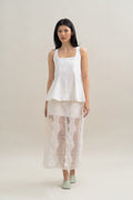 TM Peplum Top in Buttermilk