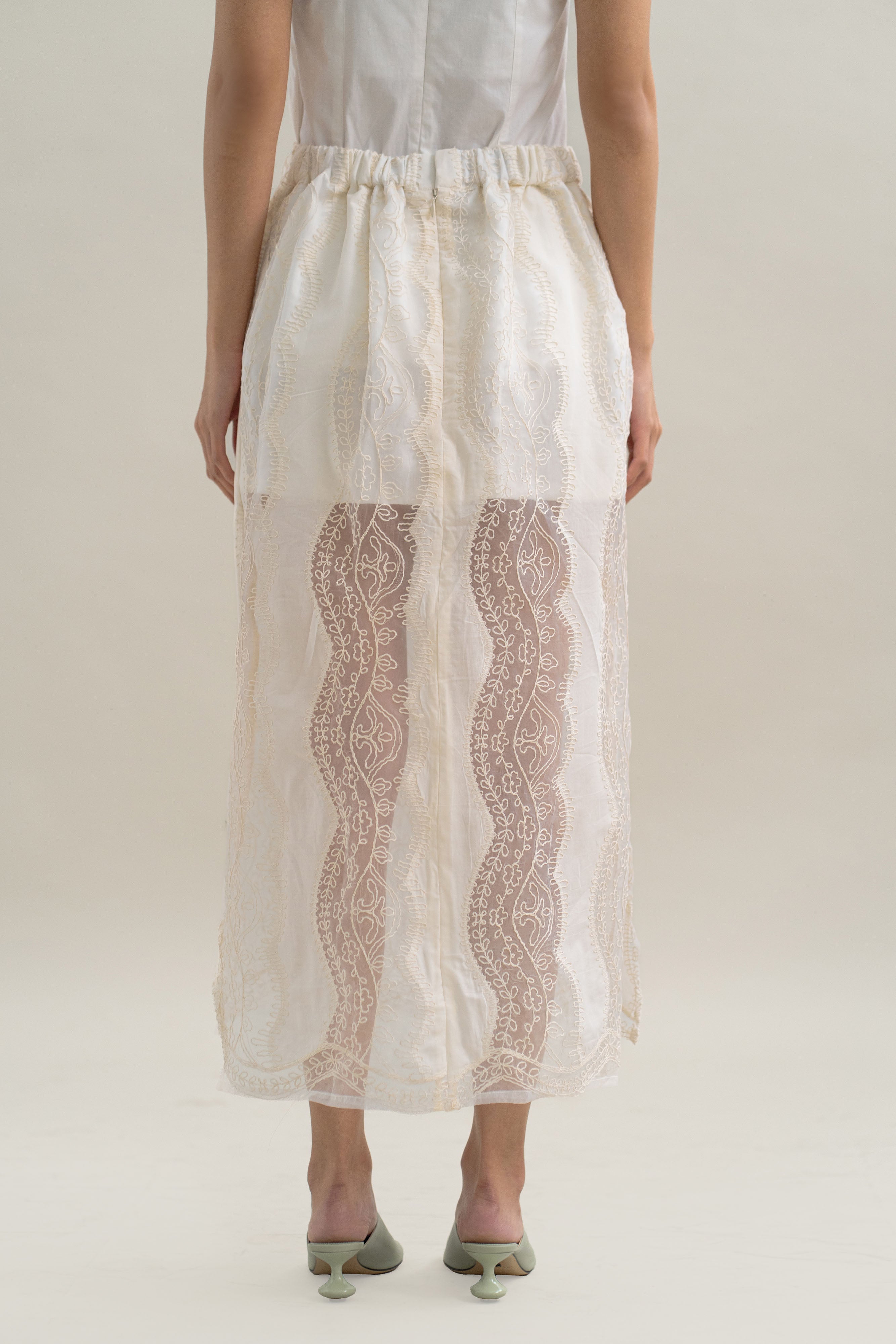 TM Lace Skirt in Buttermilk