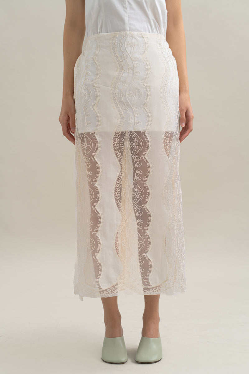TM Lace Skirt in Buttermilk