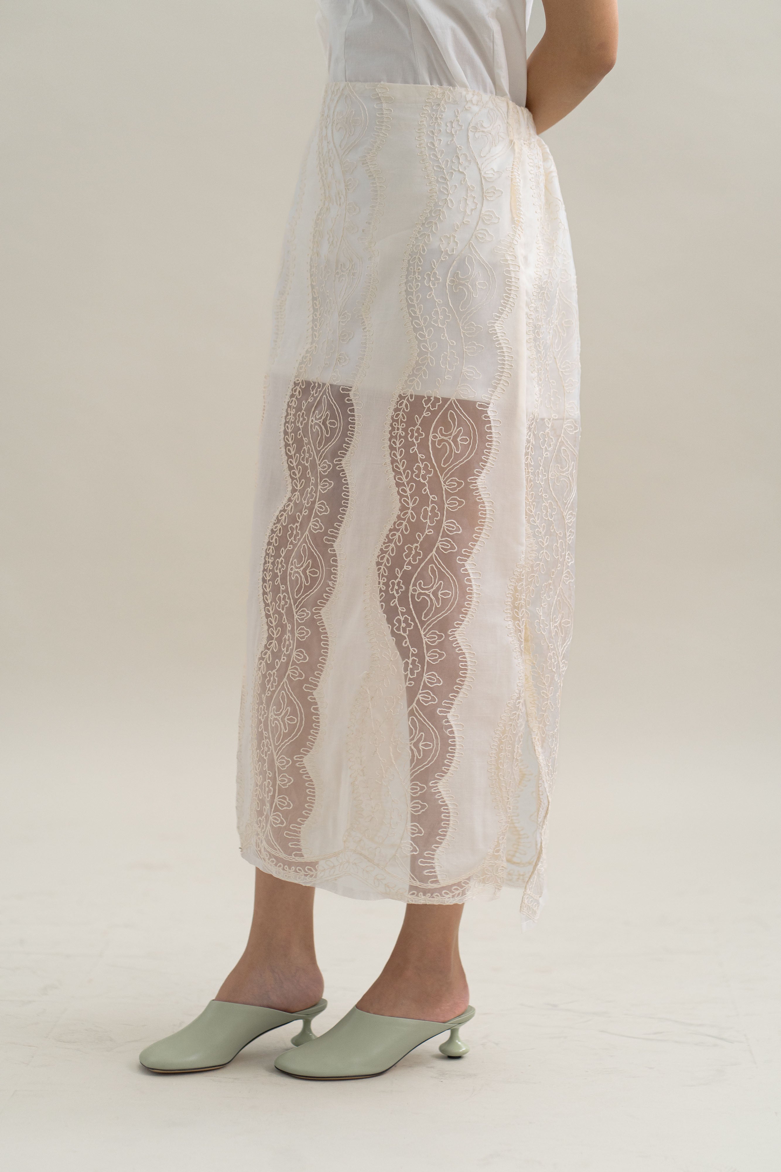 TM Lace Skirt in Buttermilk
