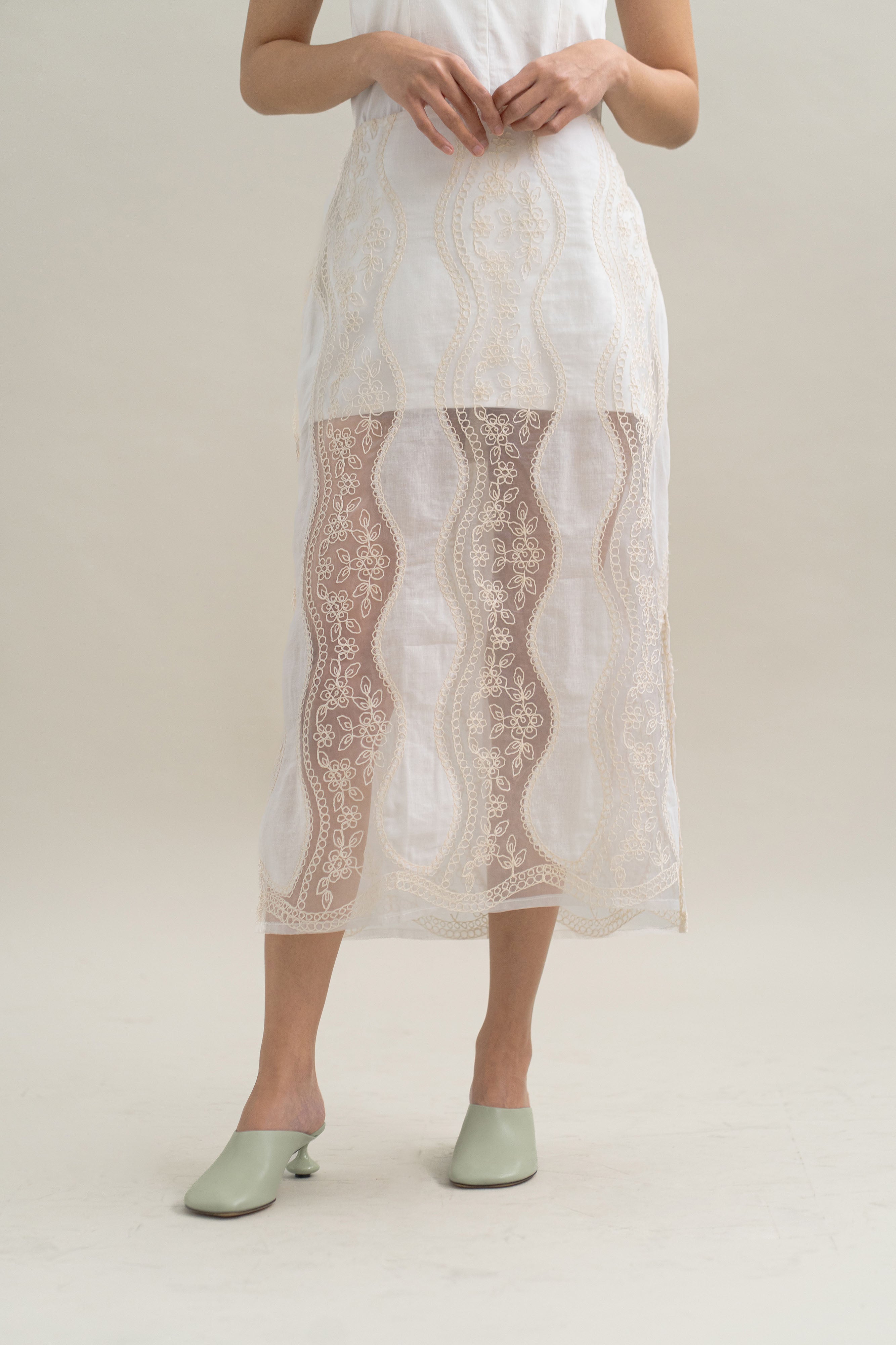 TM Lace Skirt in Buttermilk
