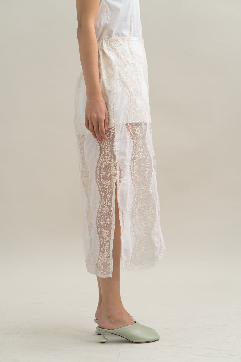 TM Lace Skirt in Buttermilk