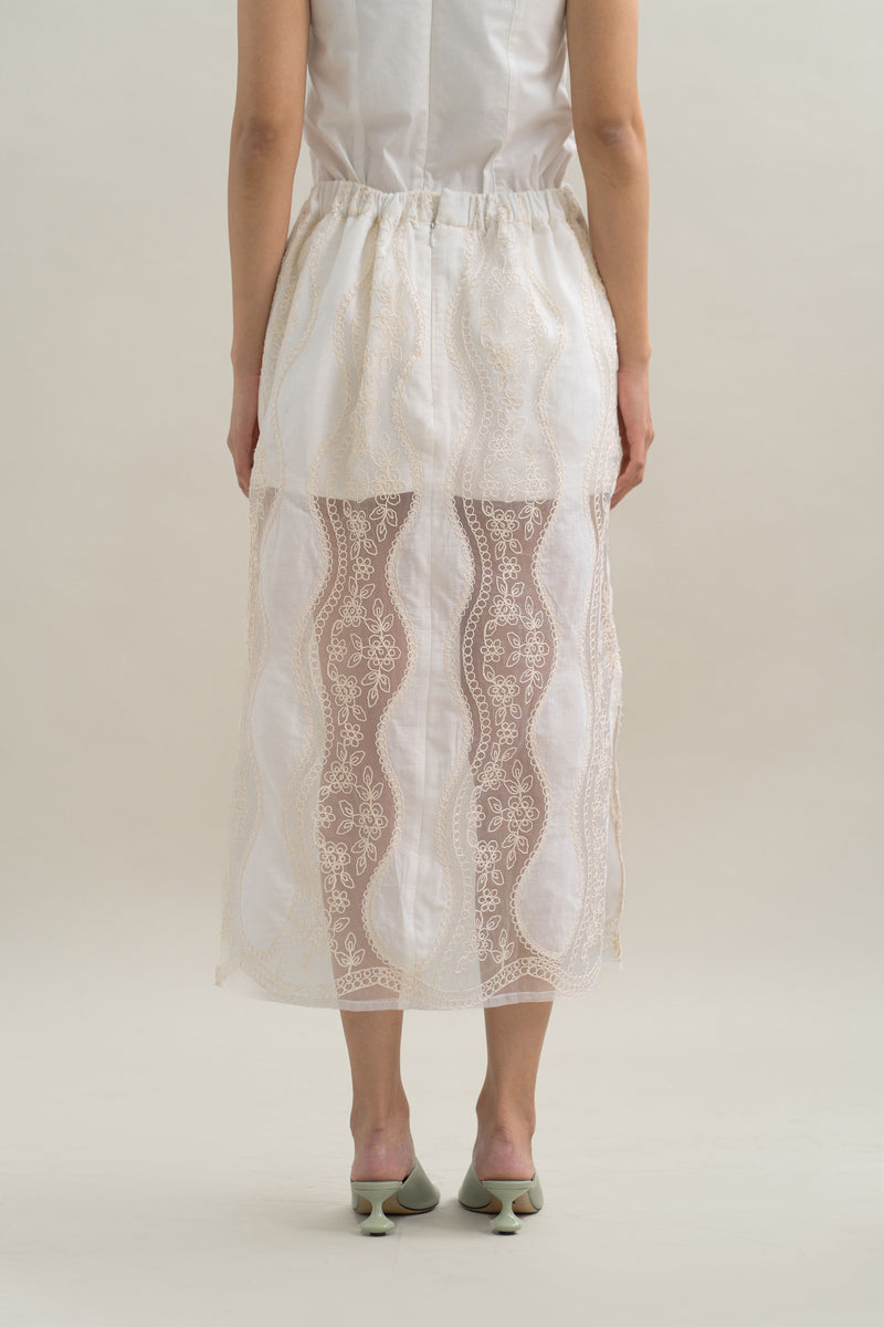 TM Lace Skirt in Buttermilk
