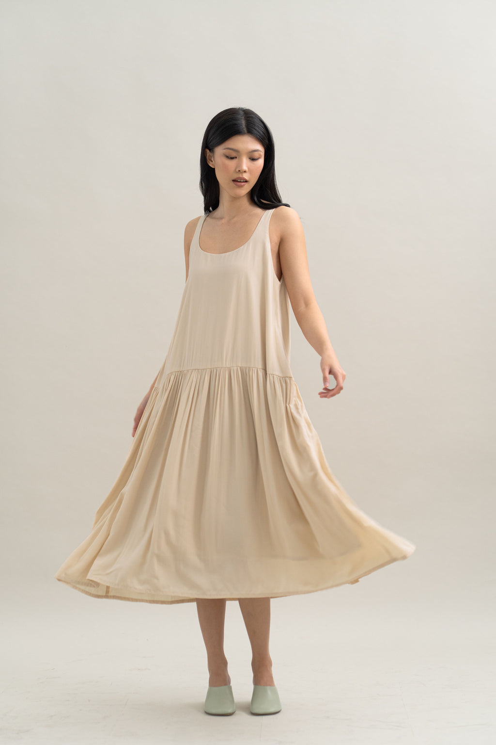 TM Round Dress in Cream