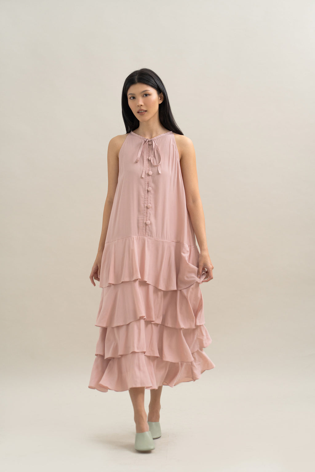 TM Ruffled Dress in Hey Baby