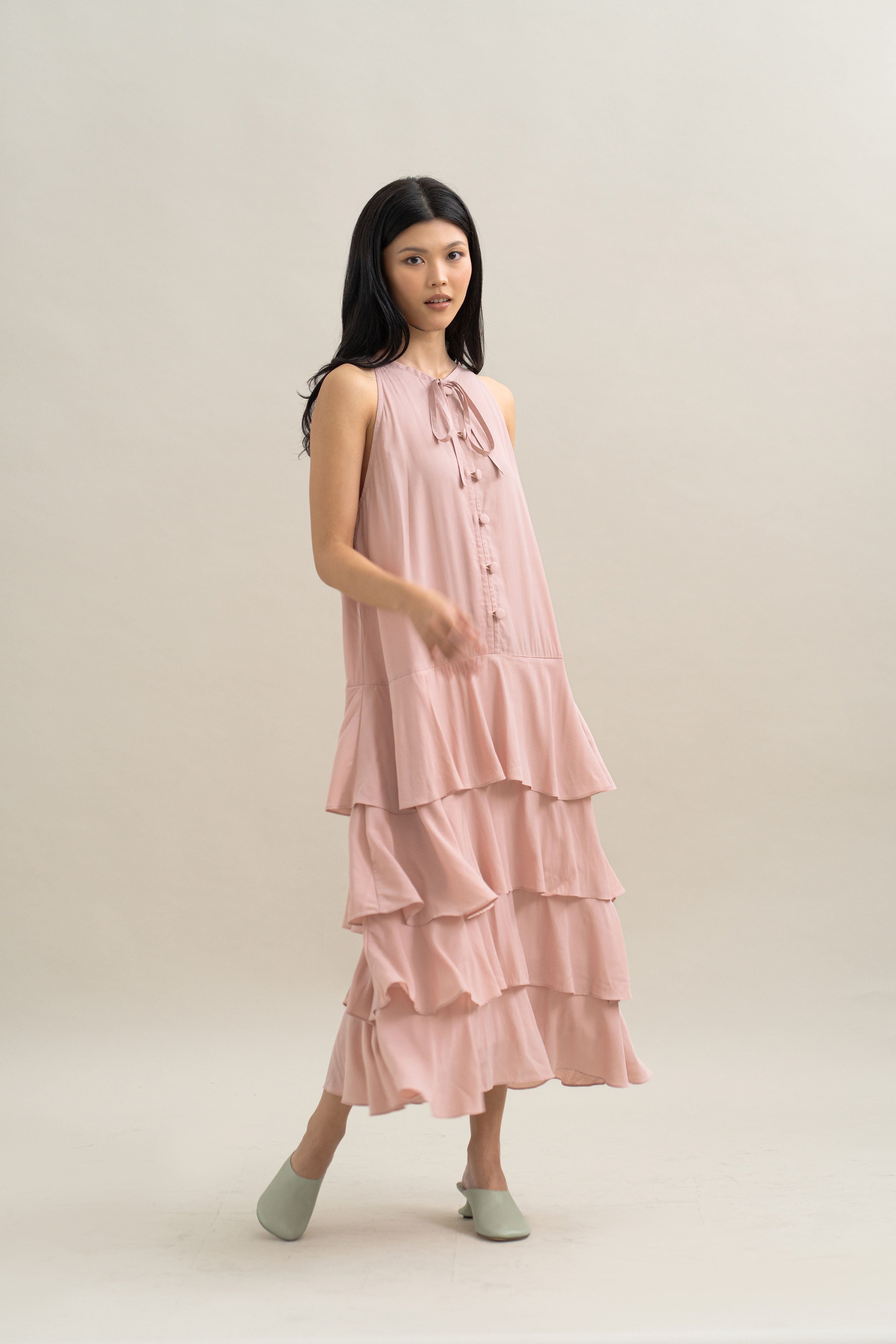 TM Ruffled Dress in Hey Baby
