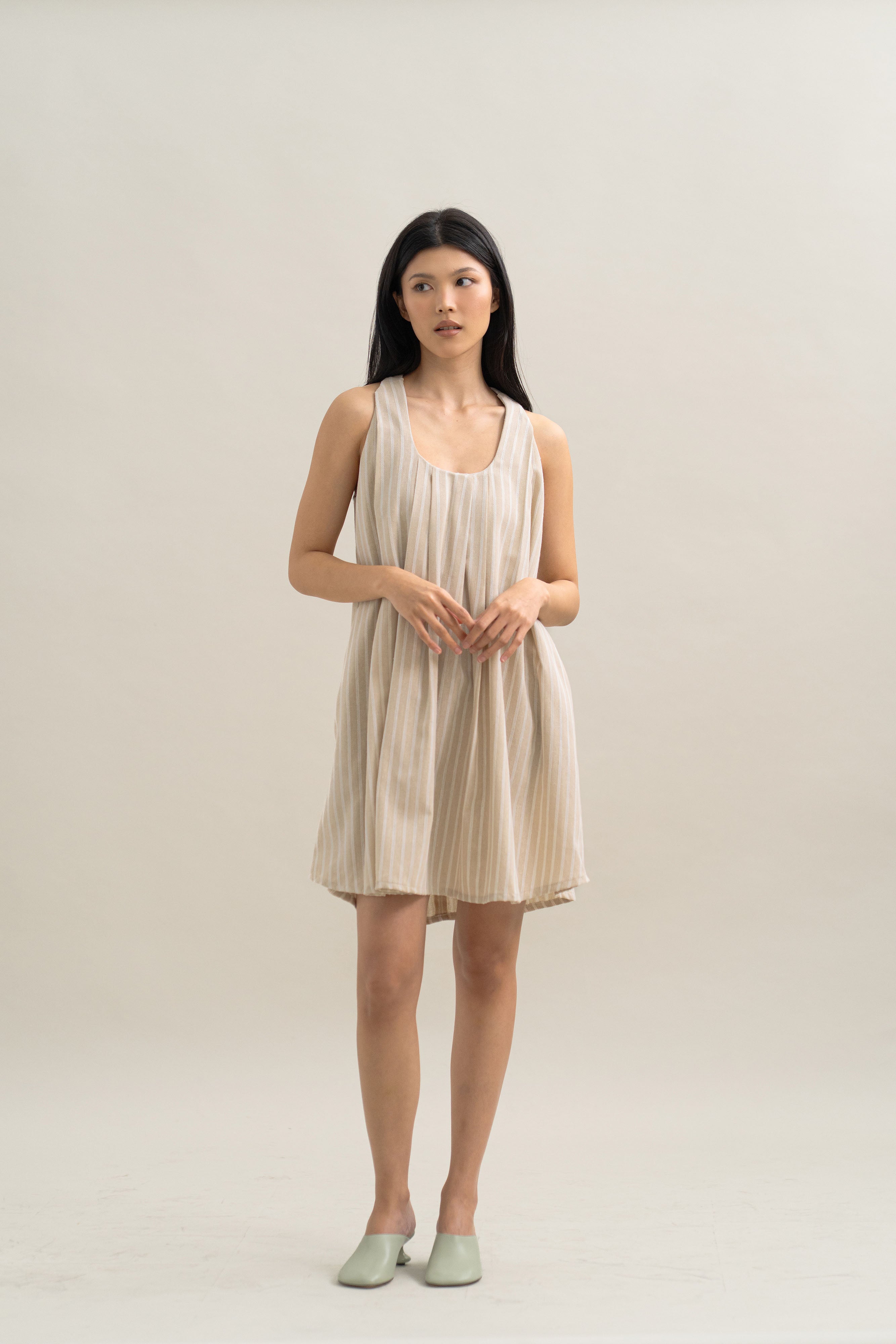 TM Stripe Mini Dress in Oat