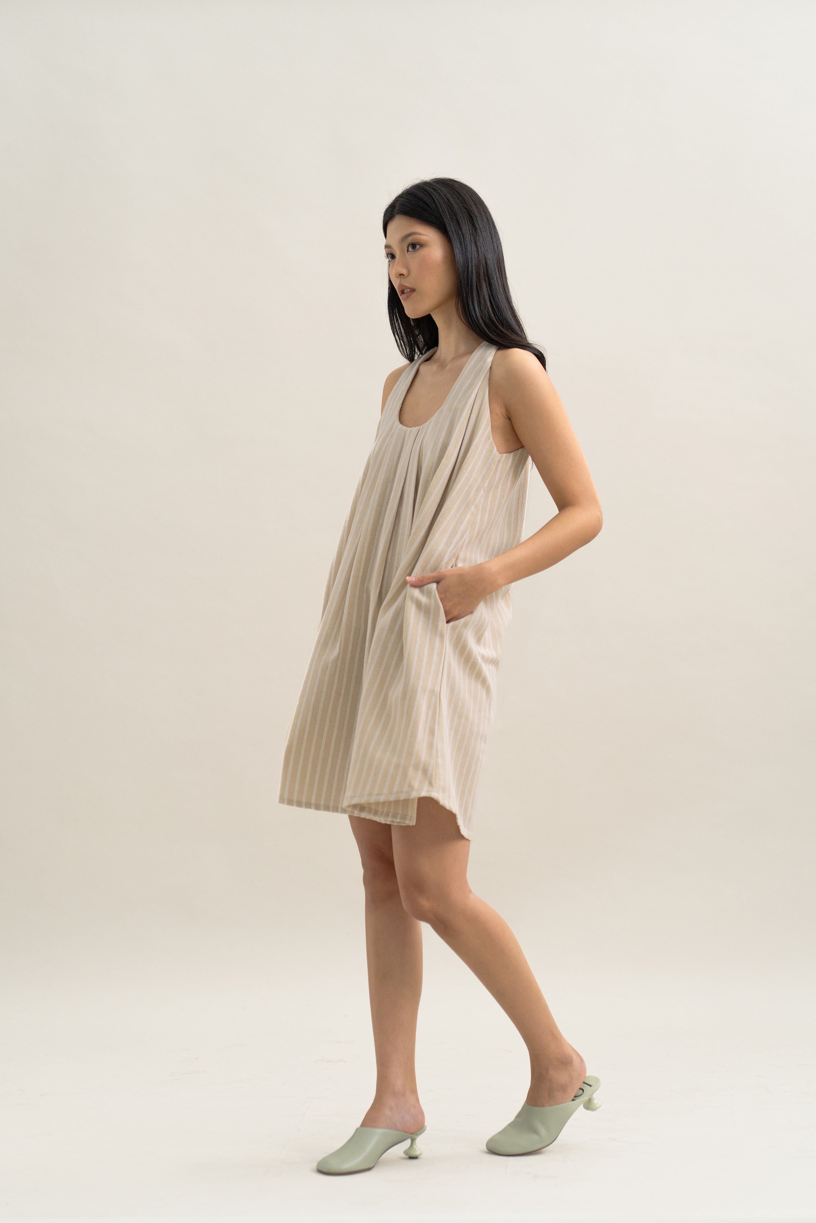 TM Stripe Mini Dress in Oat