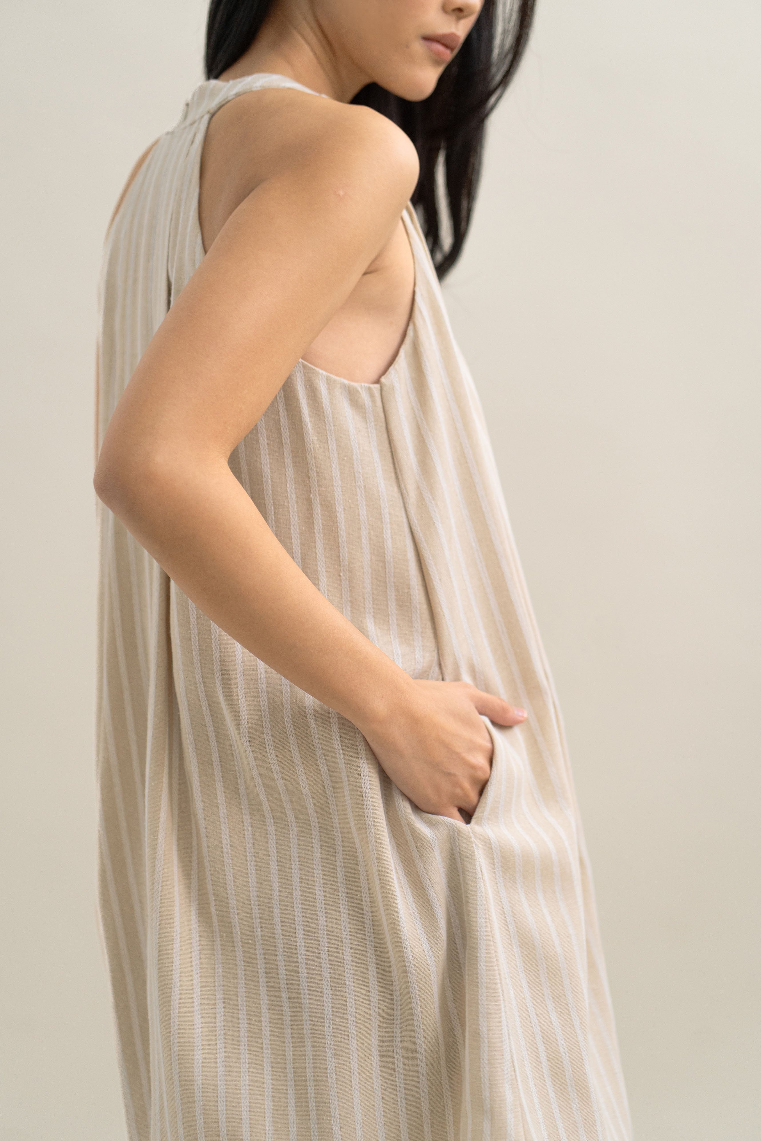 TM Stripe Mini Dress in Oat