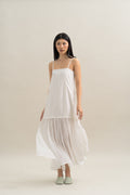 TM Pleated Dress in Buttermilk
