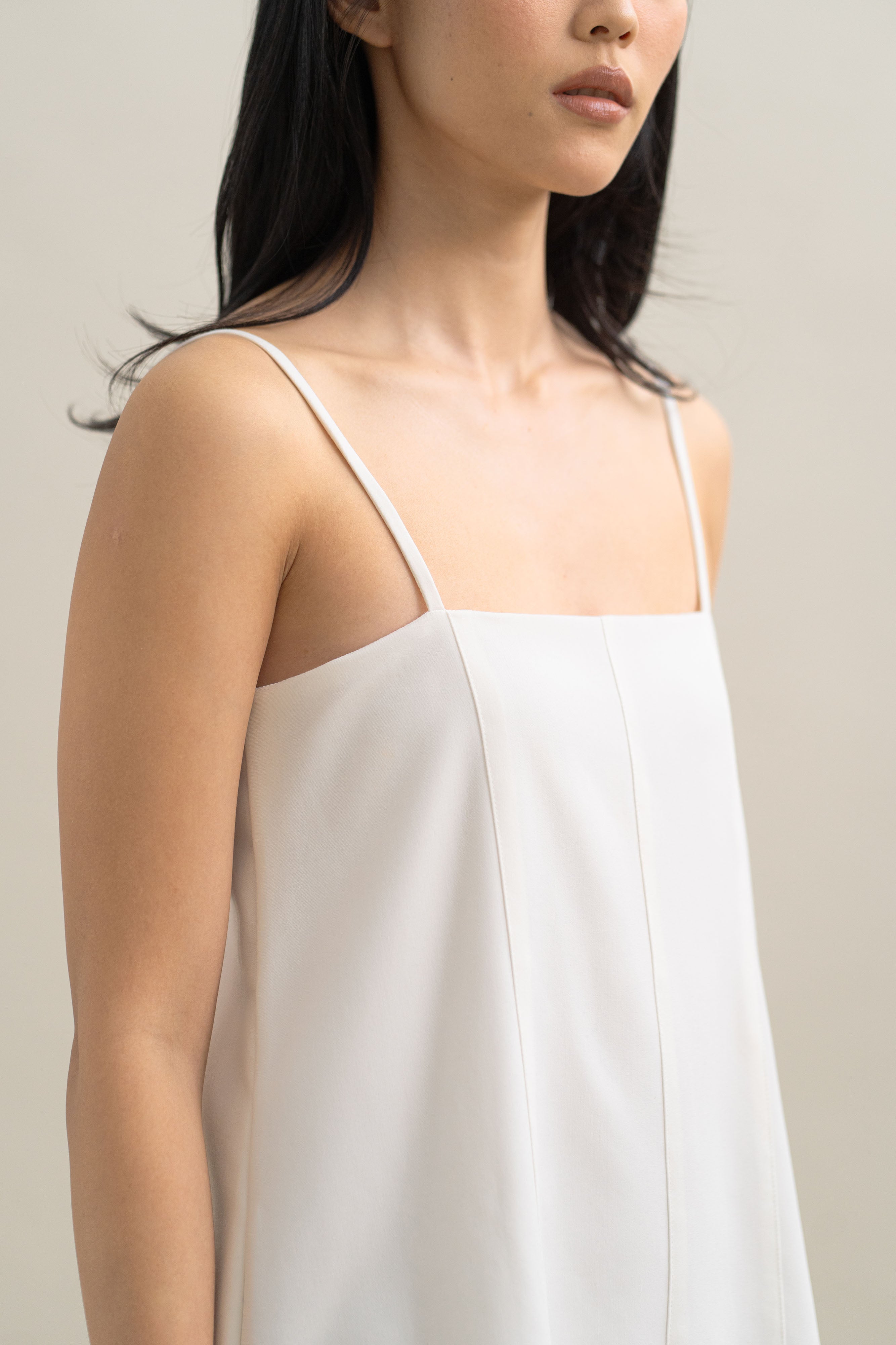 TM Pleated Dress in Buttermilk