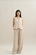 TM Stripe Vest in Oat