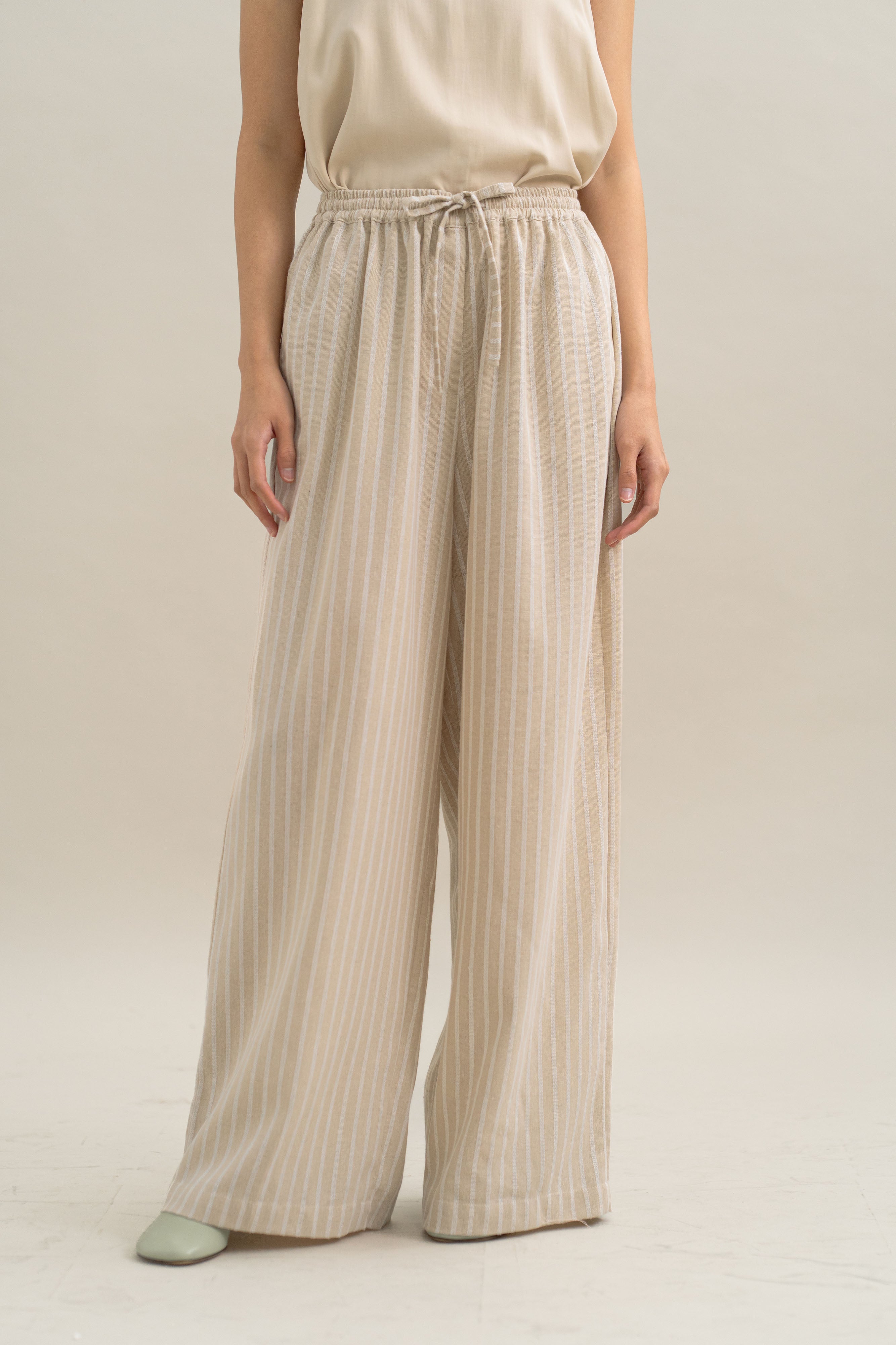 TM Stripe Pants in Oat