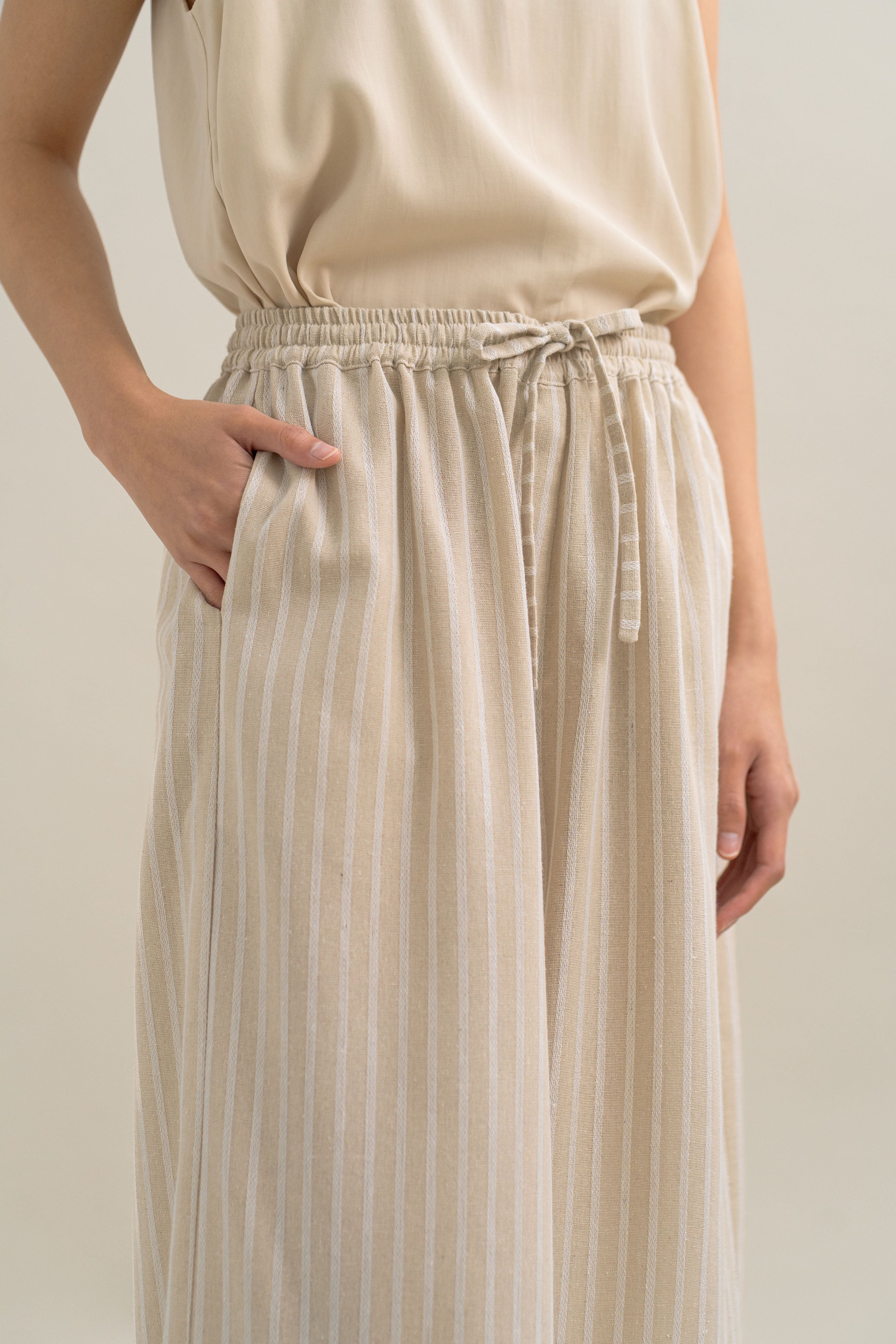 TM Stripe Pants in Oat