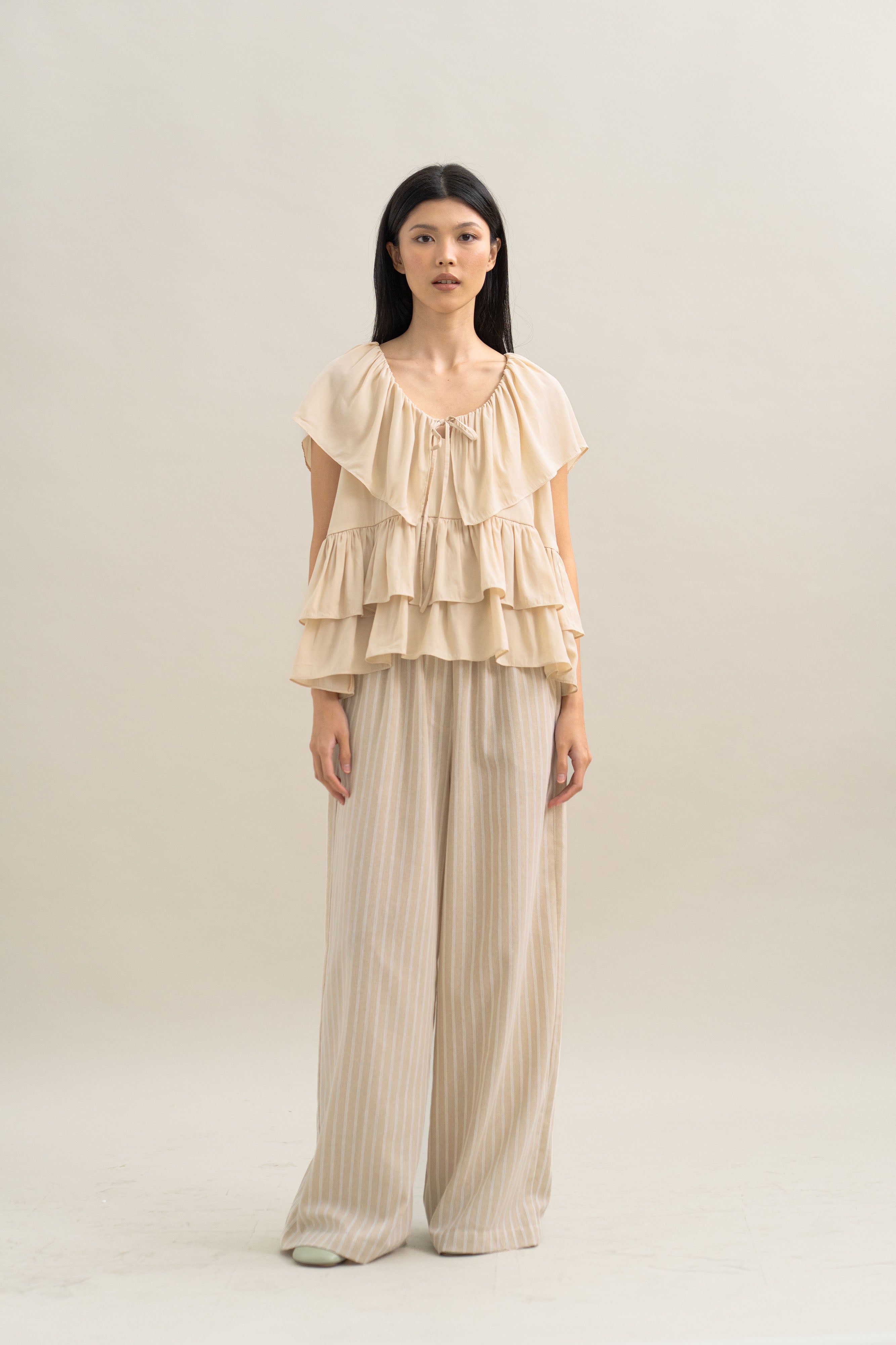 TM Stripe Pants in Oat