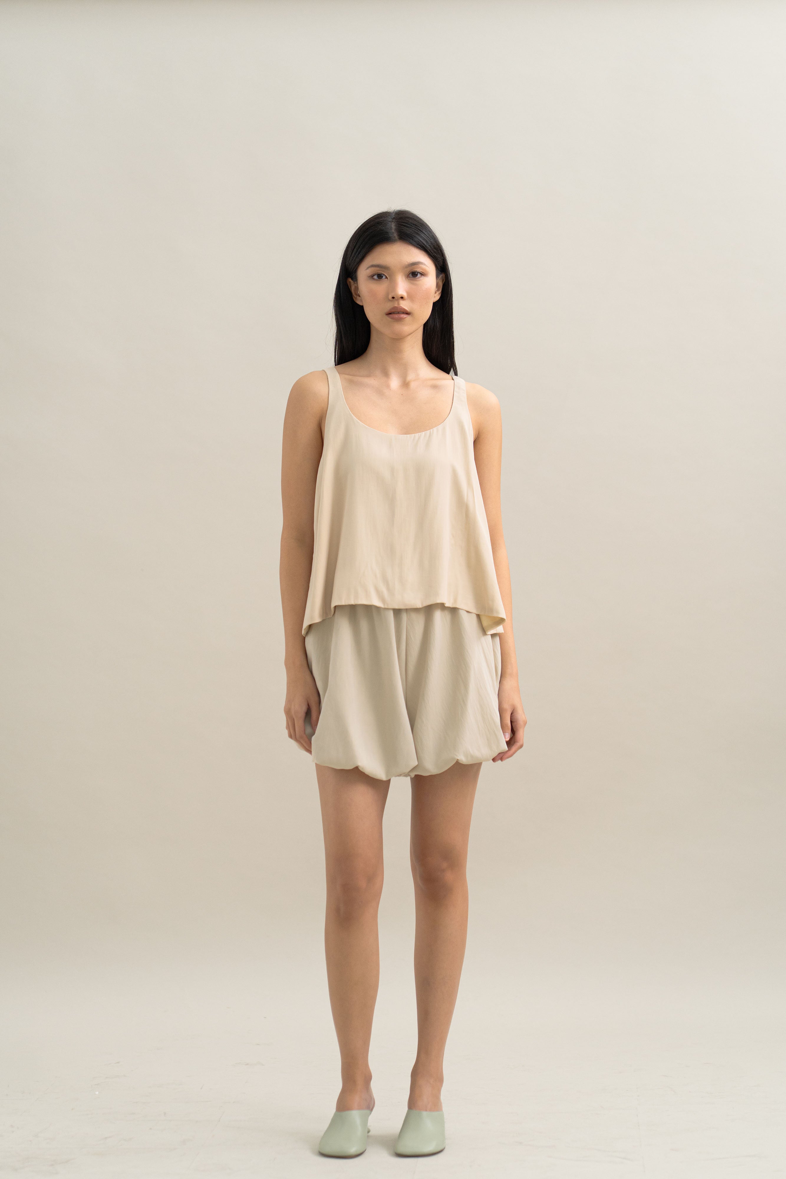 TM Puff Shorts in Cream