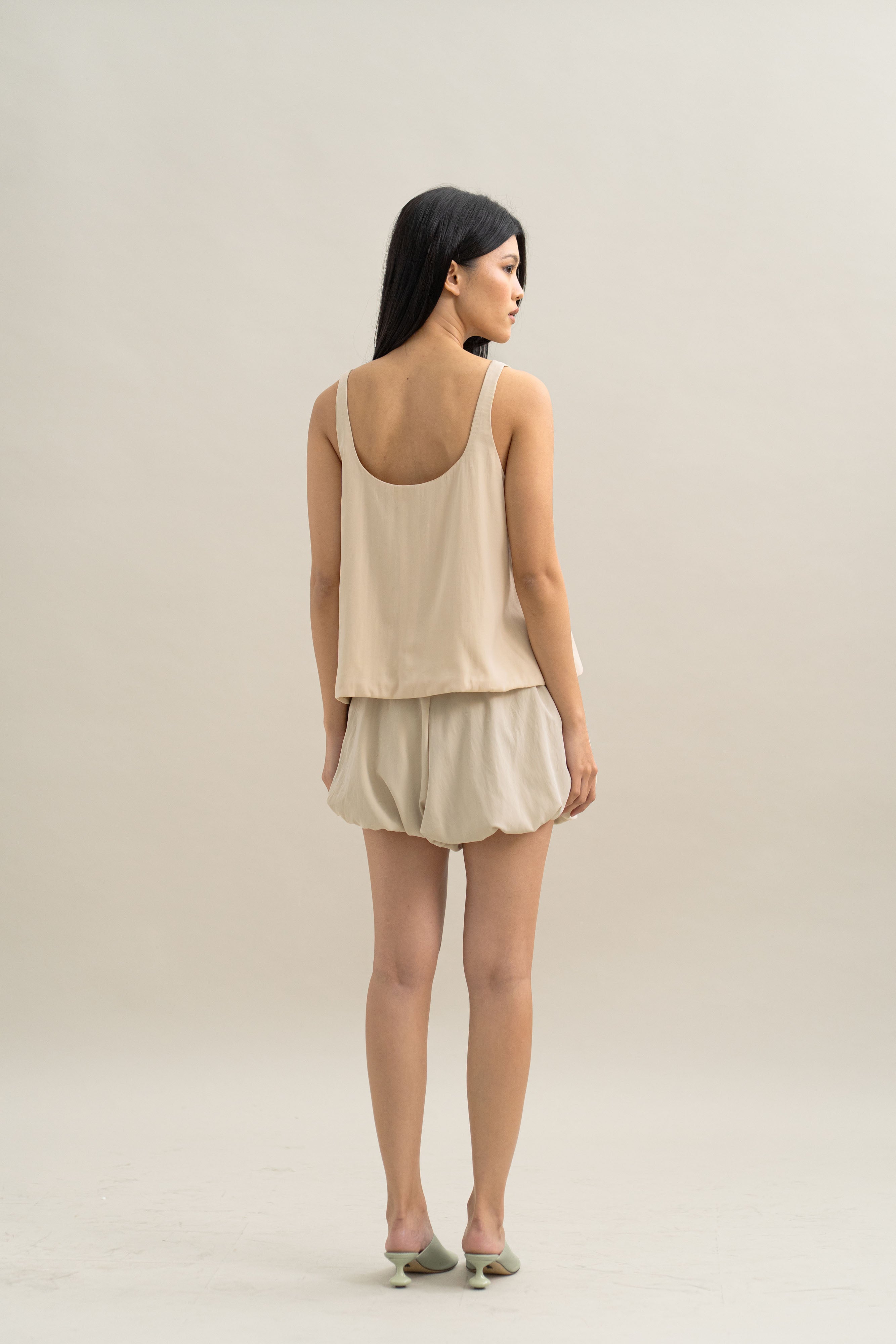 TM Puff Shorts in Cream